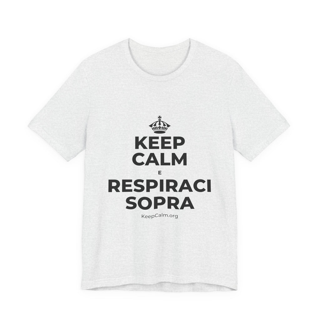 KEEP CALM E RESPIRACI SOPRA T-Shirt (Soft Cream–Heather Mauve)