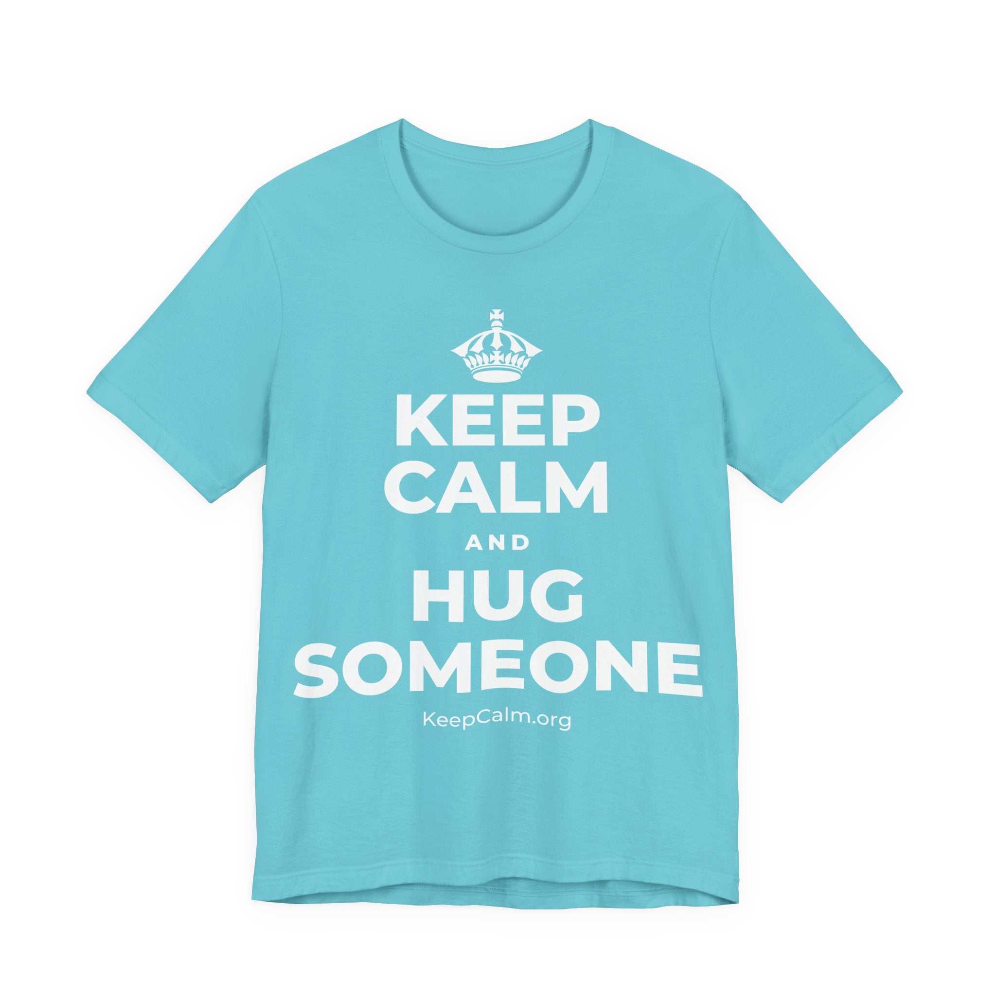 KEEP CALM AND HUG SOMEONE T-Shirt (Soft Cream–Heather Mauve)