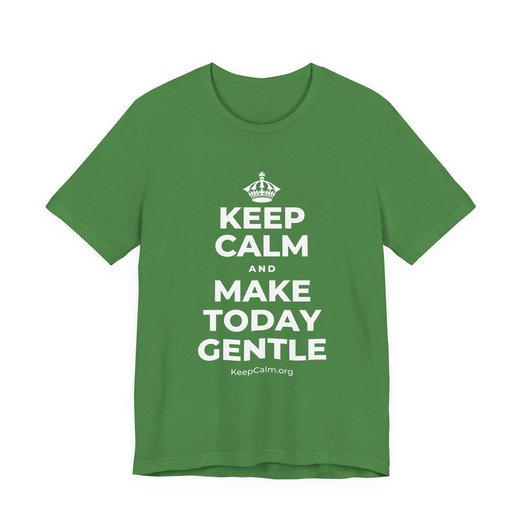 KEEP CALM AND MAKE TODAY GENTLE T-Shirt (Baby Blue–Silver)