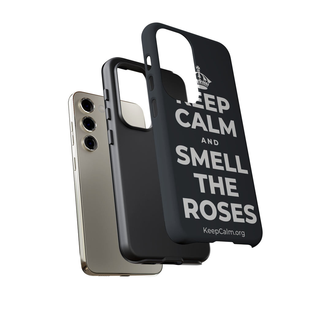 KEEP CALM AND SMELL THE ROSES Phone Case (Dark)