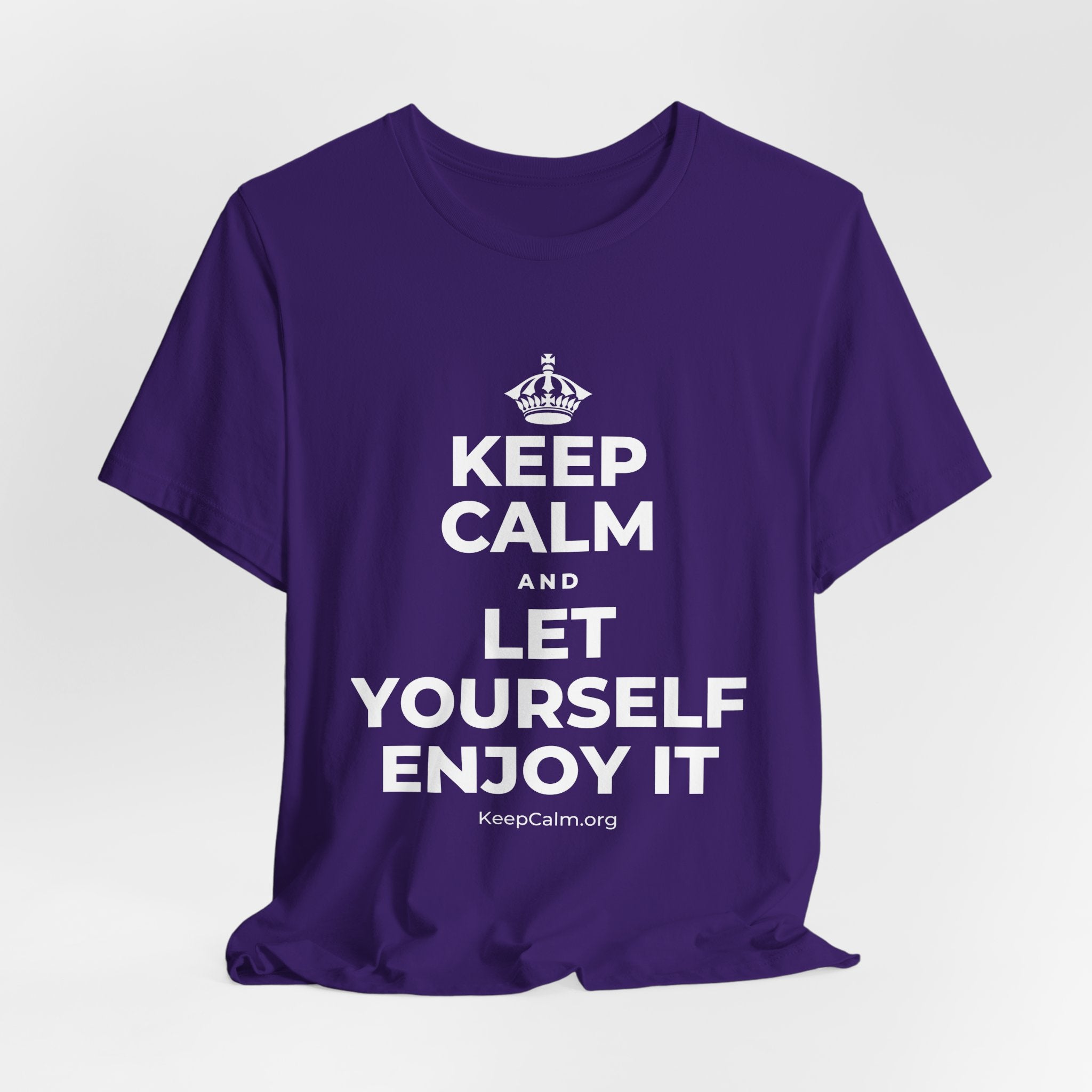 KEEP CALM AND LET YOURSELF ENJOY IT T-Shirt (Soft Cream–Heather Mauve)