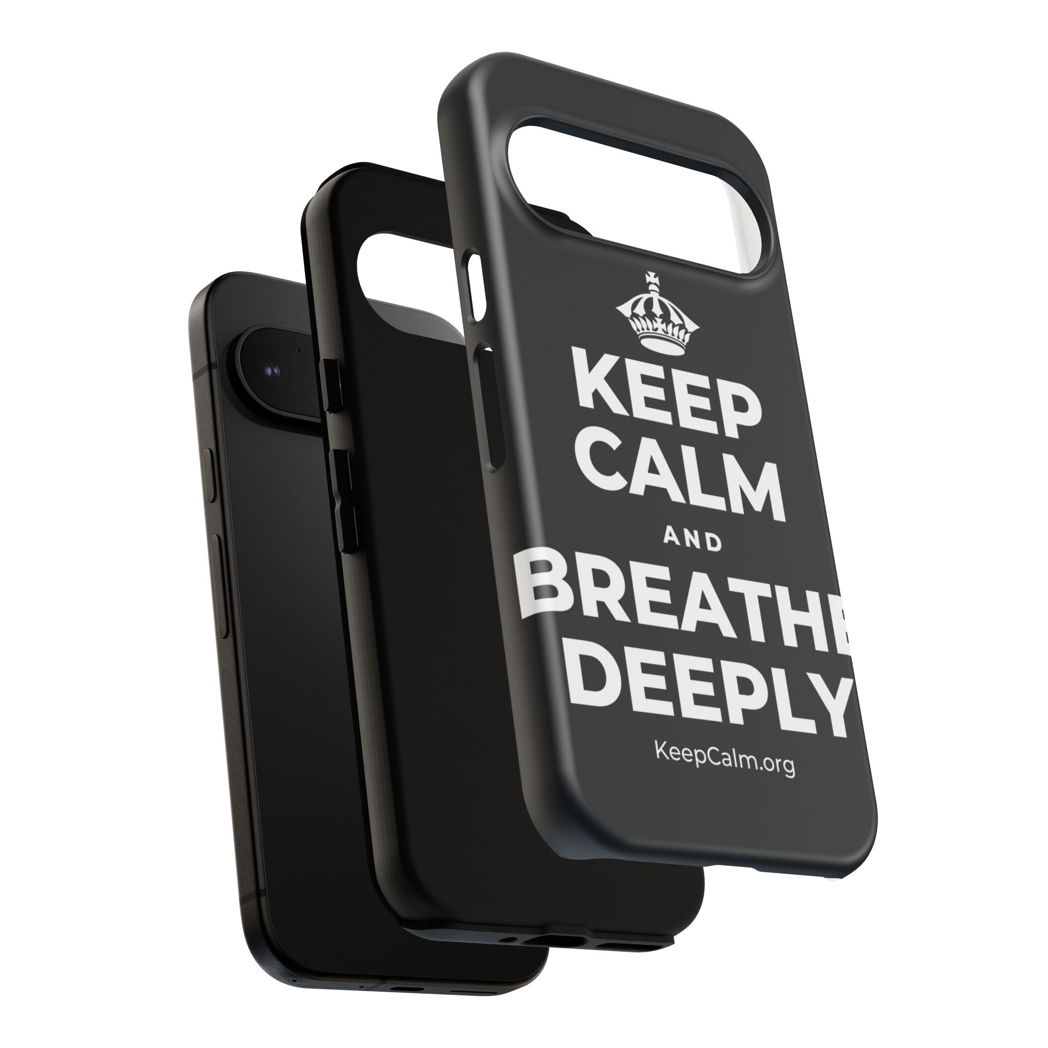 KEEP CALM AND BREATHE DEEPLY Phone Case (Dark)