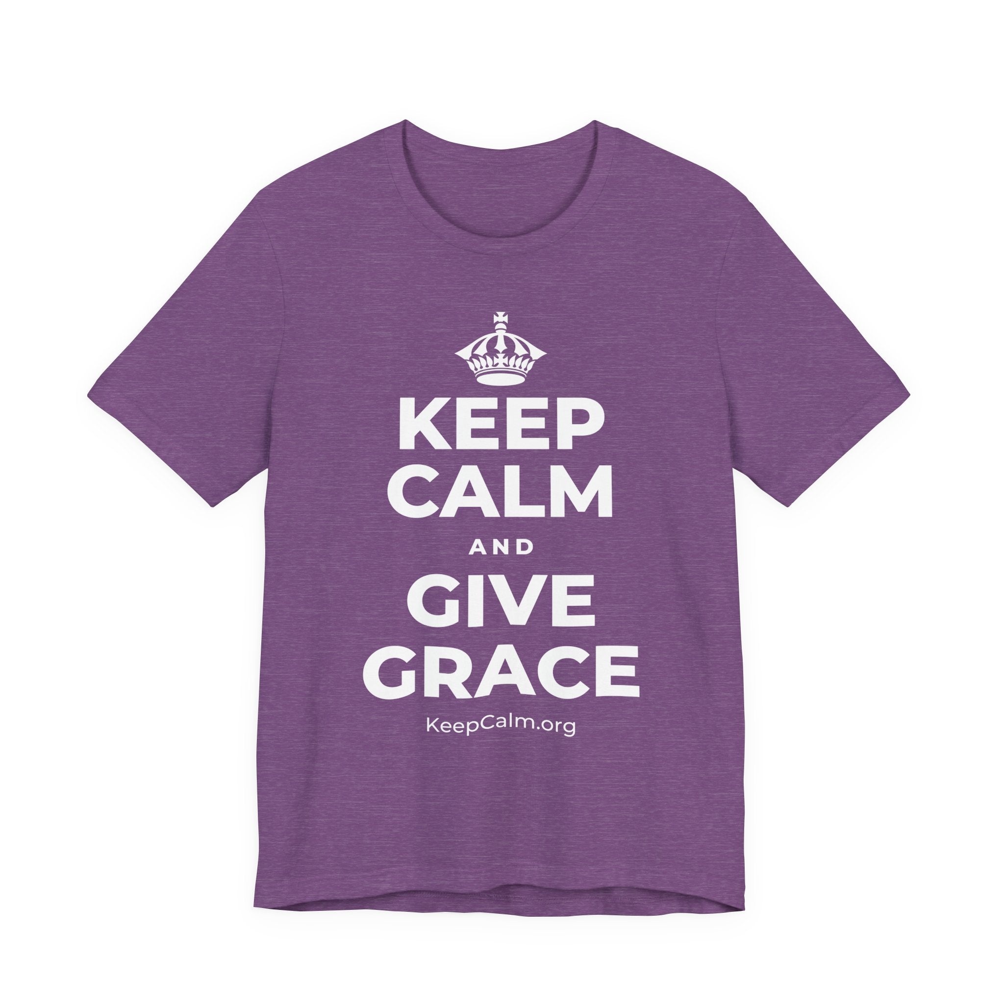 KEEP CALM AND GIVE GRACE T-Shirt (Baby Blue–Silver)