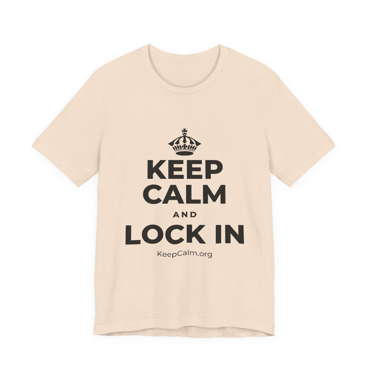 KEEP CALM AND LOCK IN T-Shirt (Soft Cream–Heather Mauve)