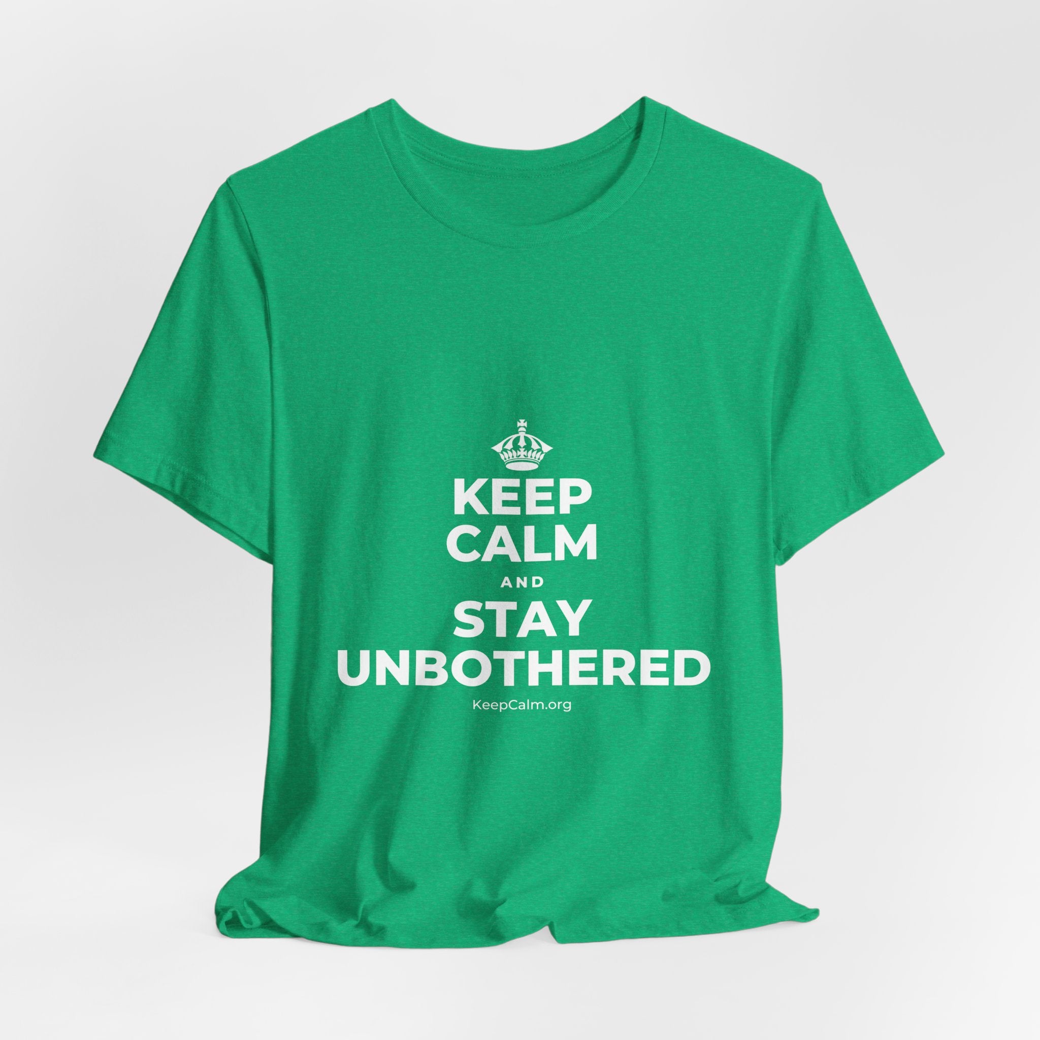 KEEP CALM AND STAY UNBOTHERED T-Shirt (Baby Blue–Silver)
