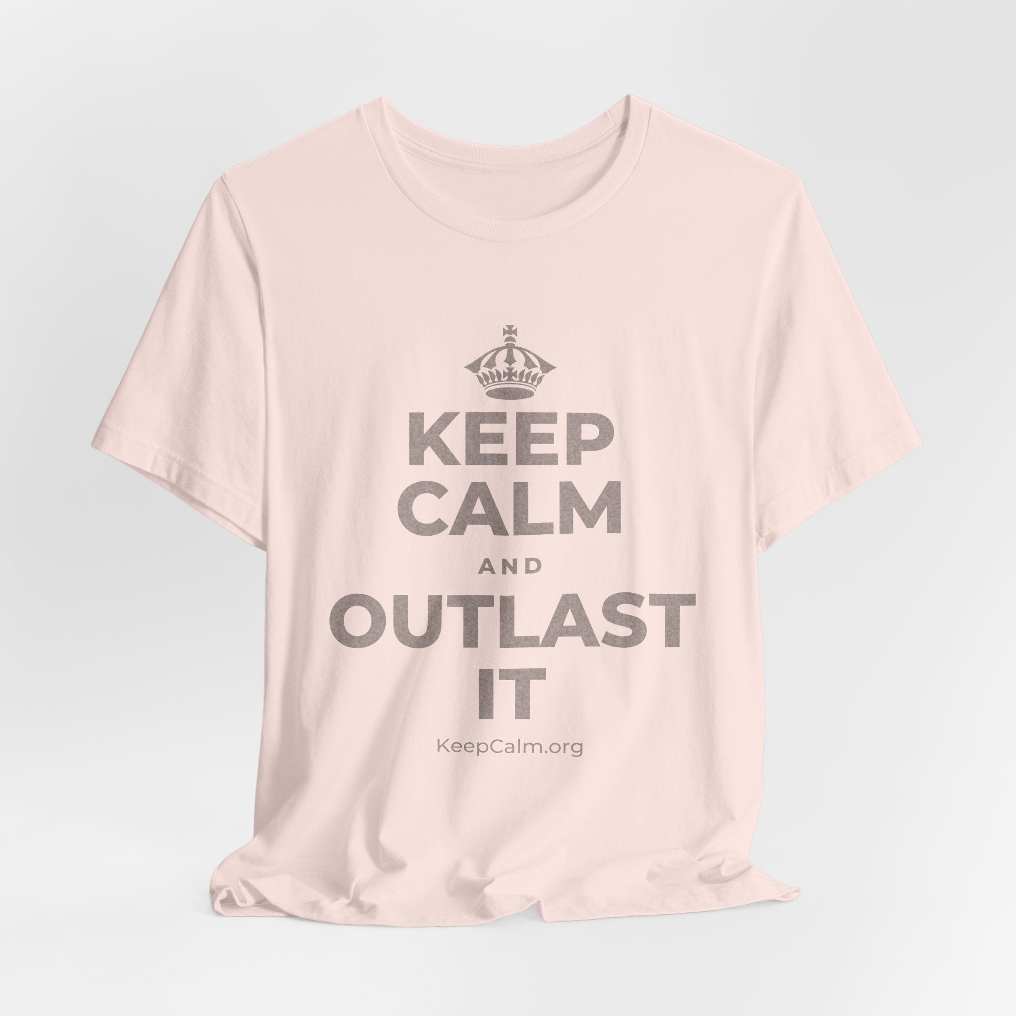 KEEP CALM AND OUTLAST IT T-Shirt (Soft Cream–Heather Mauve)