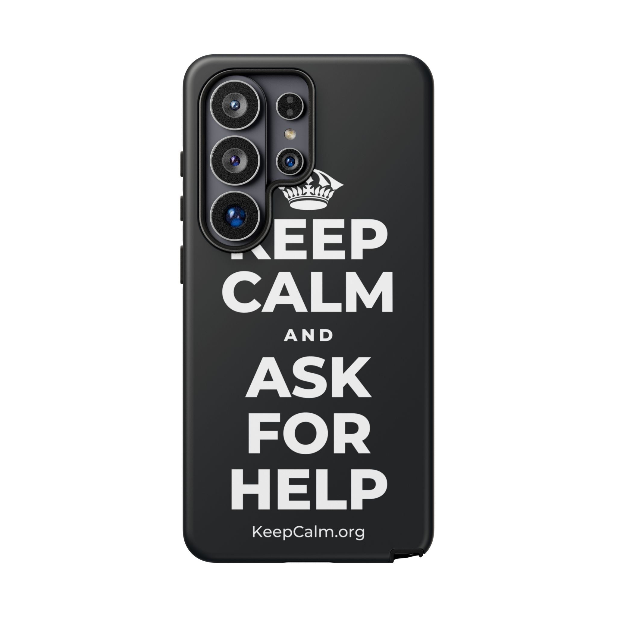 KEEP CALM AND ASK FOR HELP Phone Case (Dark)