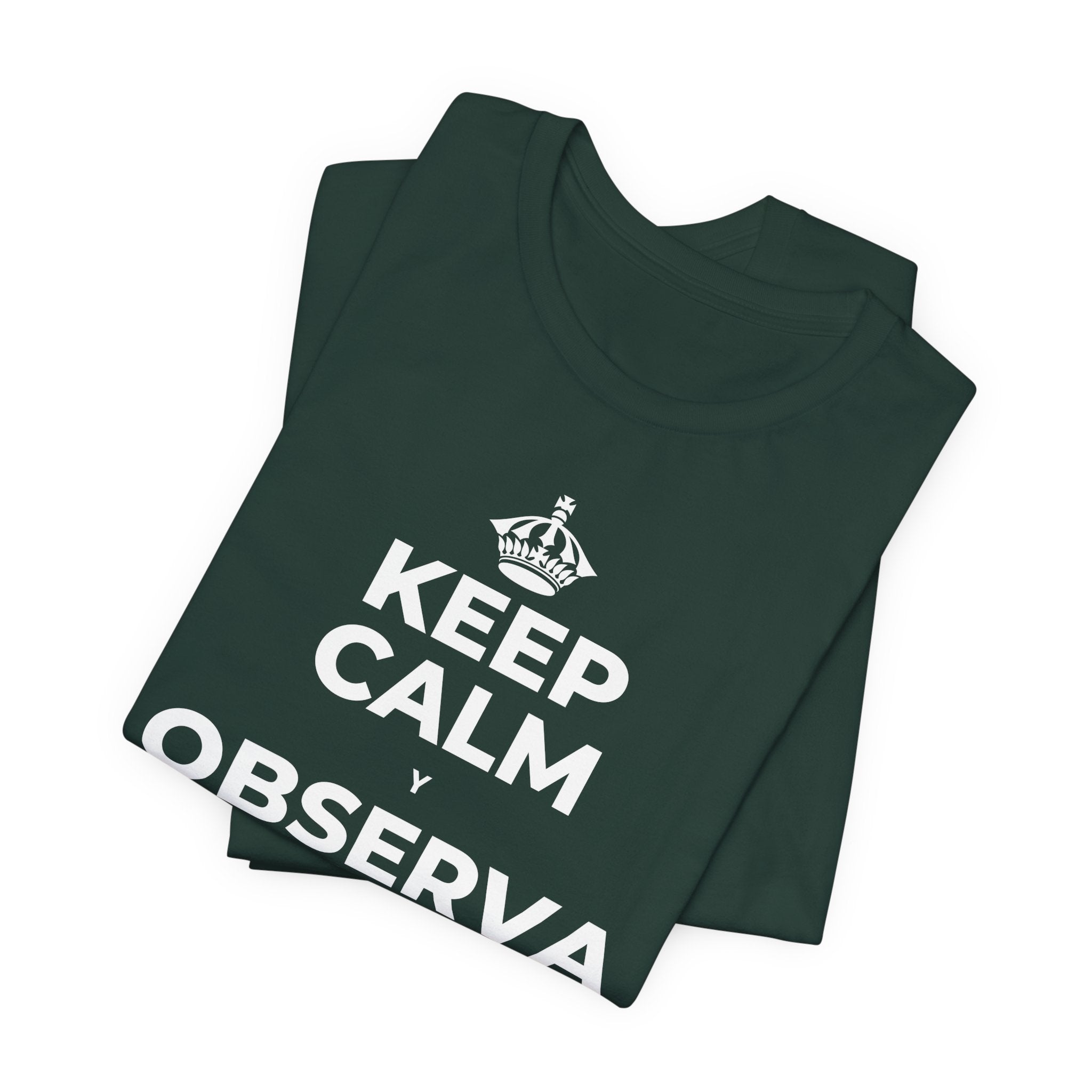 KEEP CALM Y OBSERVA CÓMO TODO FLORECE T-Shirt (White–Asphalt)