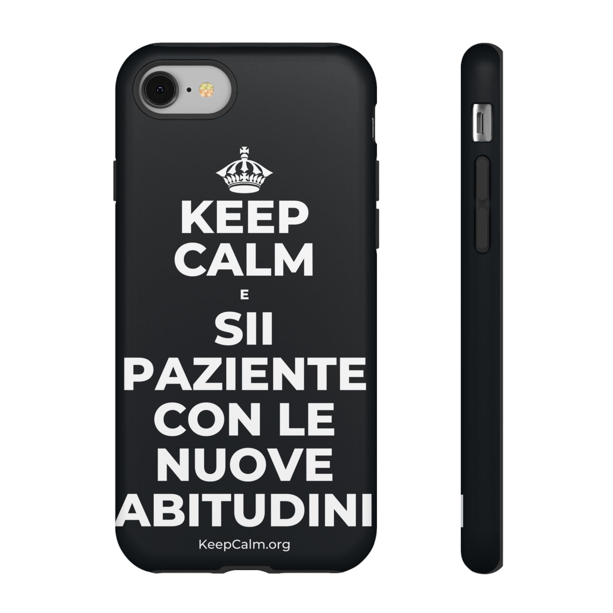 KEEP CALM E SII PAZIENTE CON LE NUOVE ABITUDINI Phone Case (Dark)