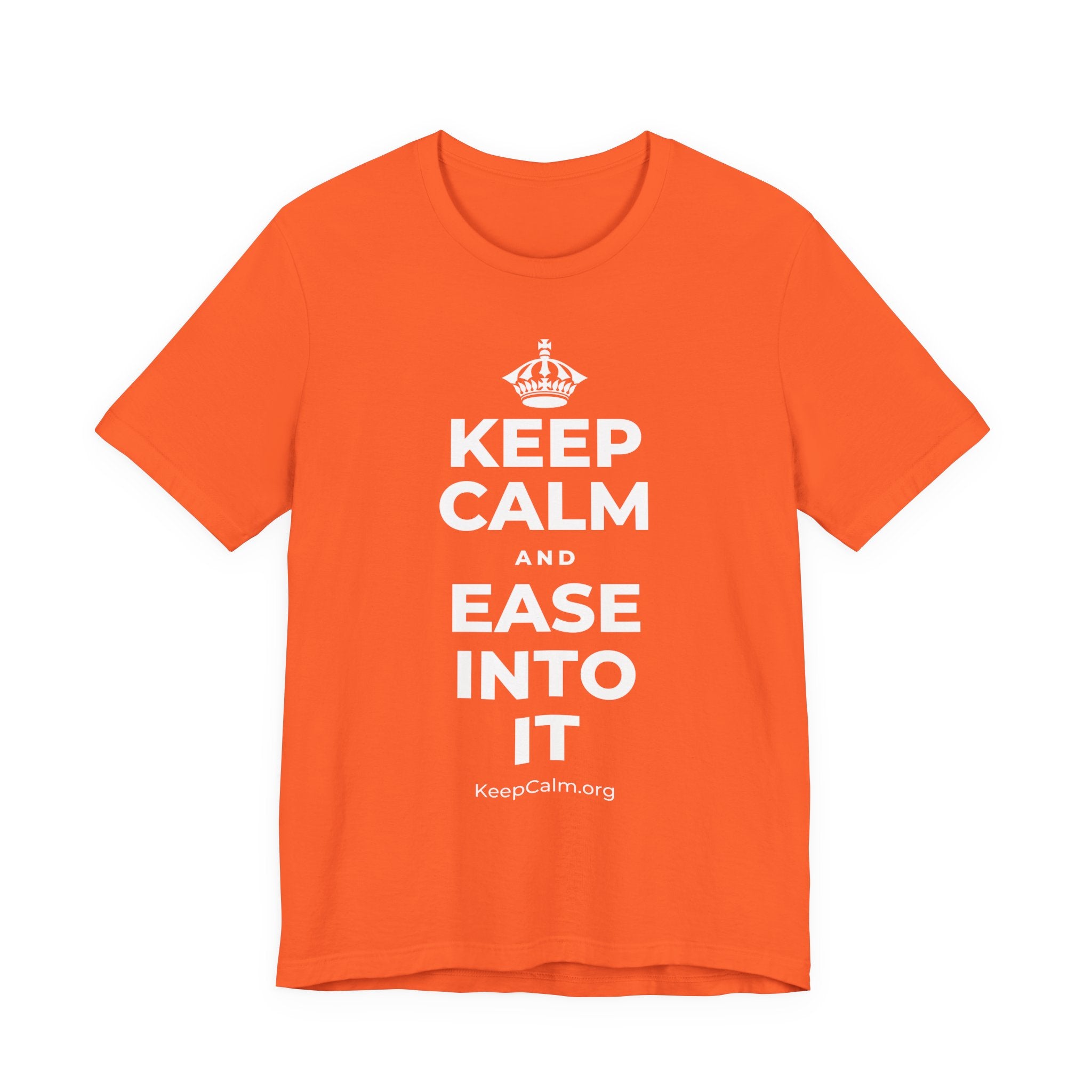KEEP CALM AND EASE INTO IT T-Shirt (Baby Blue–Silver)