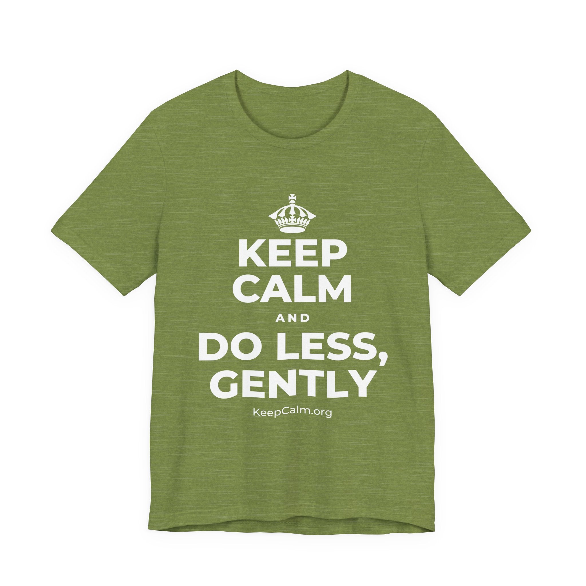 KEEP CALM AND DO LESS, GENTLY T-Shirt (Baby Blue–Silver)