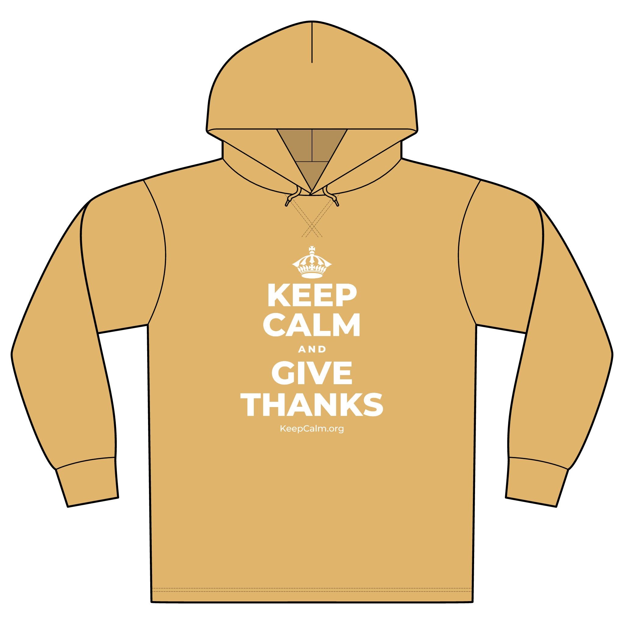 KEEP CALM AND GIVE THANKS Organic Hoodie Tee