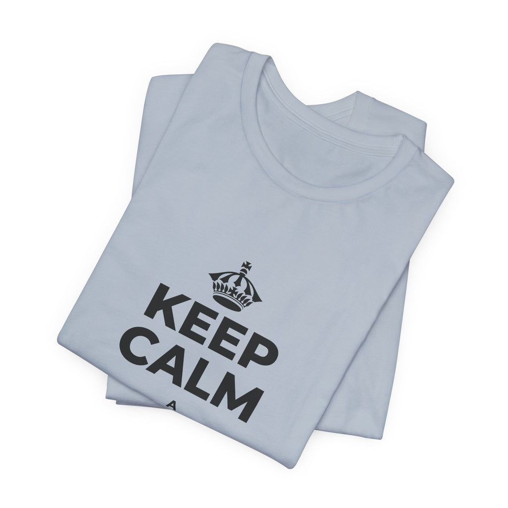 KEEP CALM A HOʻOKUʻU AKU T-Shirt (White–Asphalt)