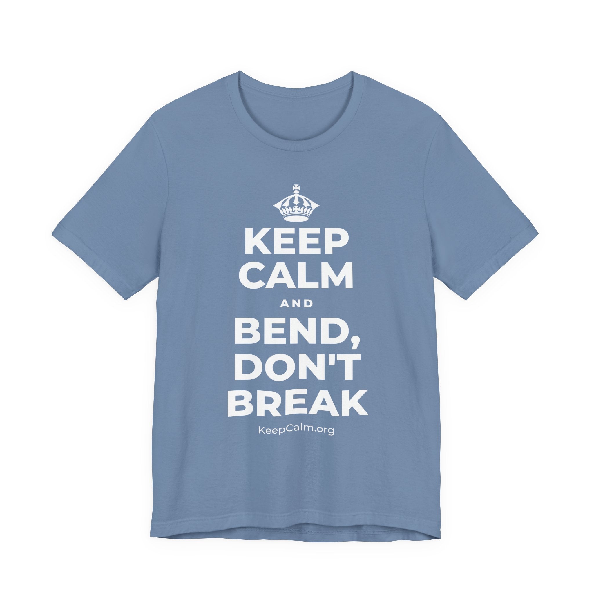 KEEP CALM AND BEND, DON'T BREAK T-Shirt (Soft Cream–Heather Mauve)