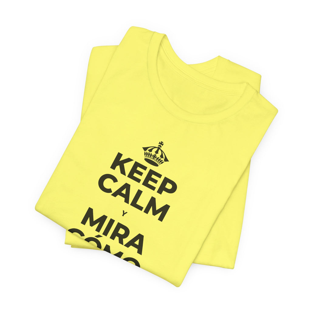 KEEP CALM Y MIRA CÓMO CAMBIAN LAS HOJAS T-Shirt (Soft Cream–Heather Mauve)