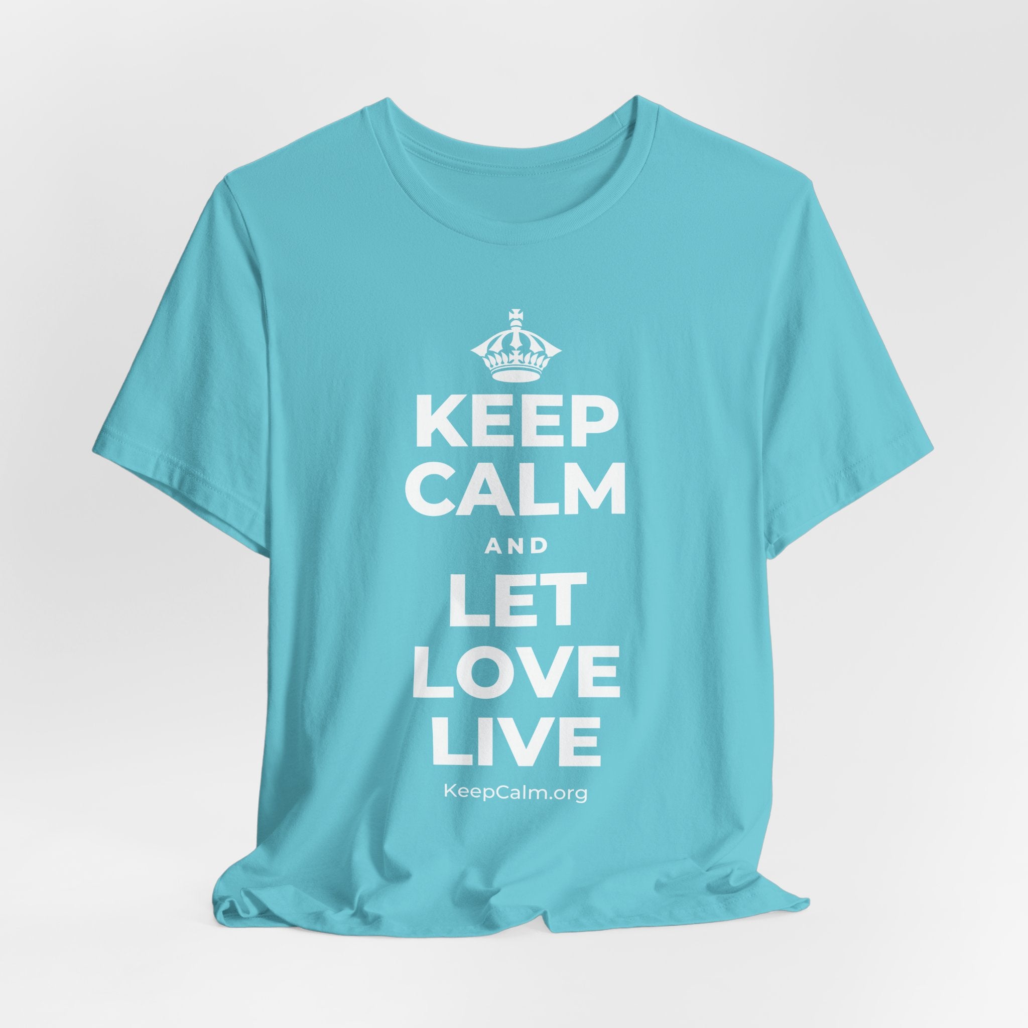 KEEP CALM AND LET LOVE LIVE T-Shirt (Soft Cream–Heather Mauve)