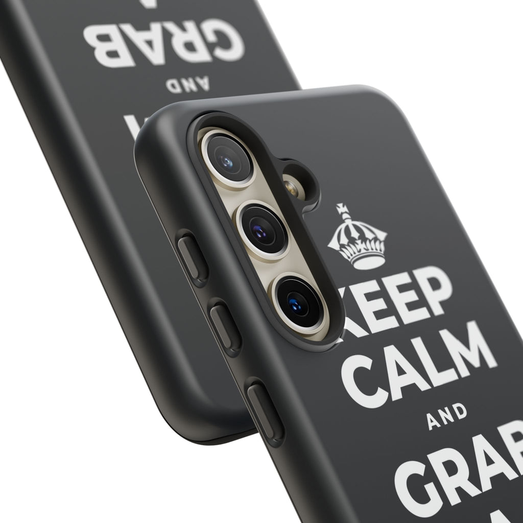 KEEP CALM AND GRAB A WARM DRINK Phone Case (Dark)