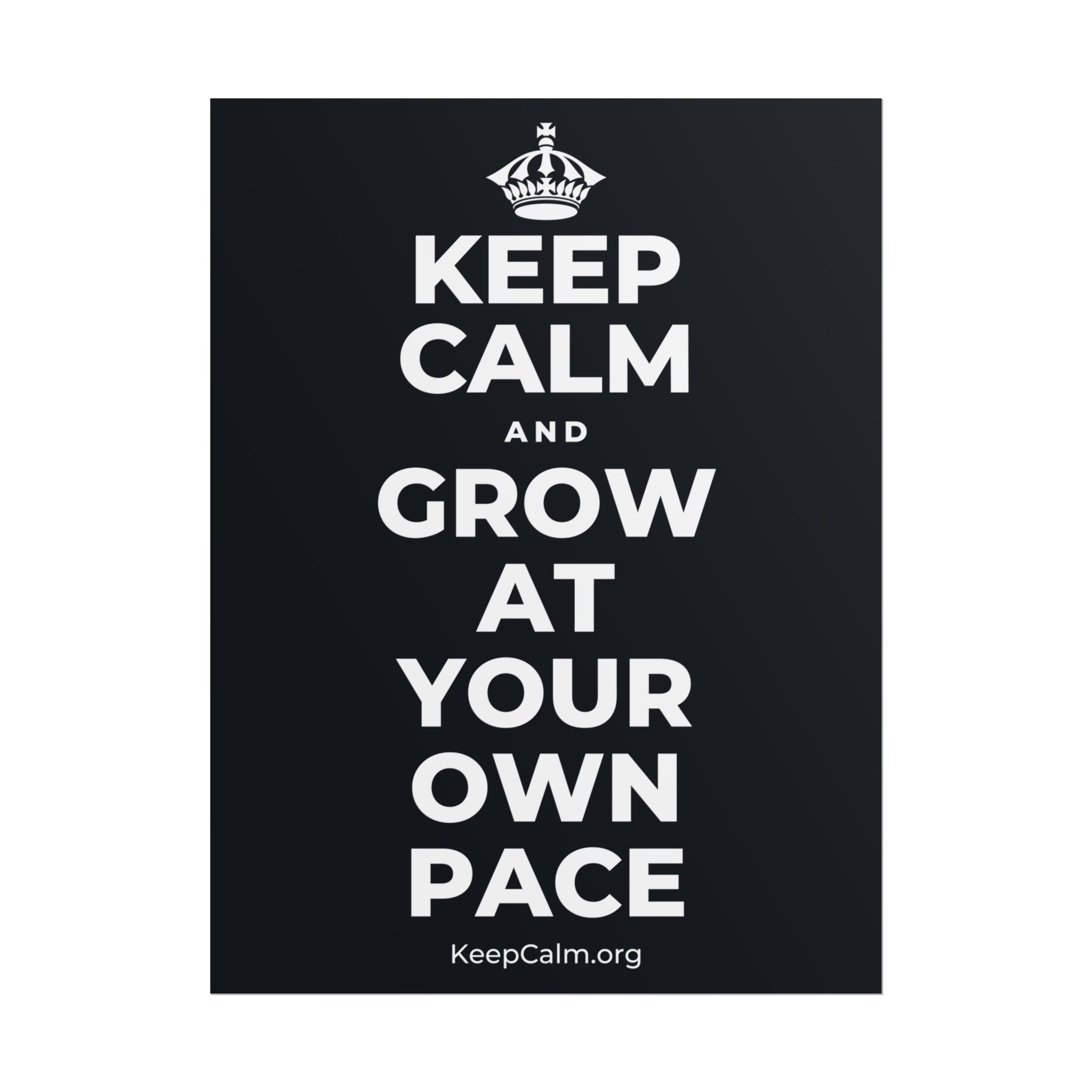 KEEP CALM AND GROW AT YOUR OWN PACE Poster (Dark)