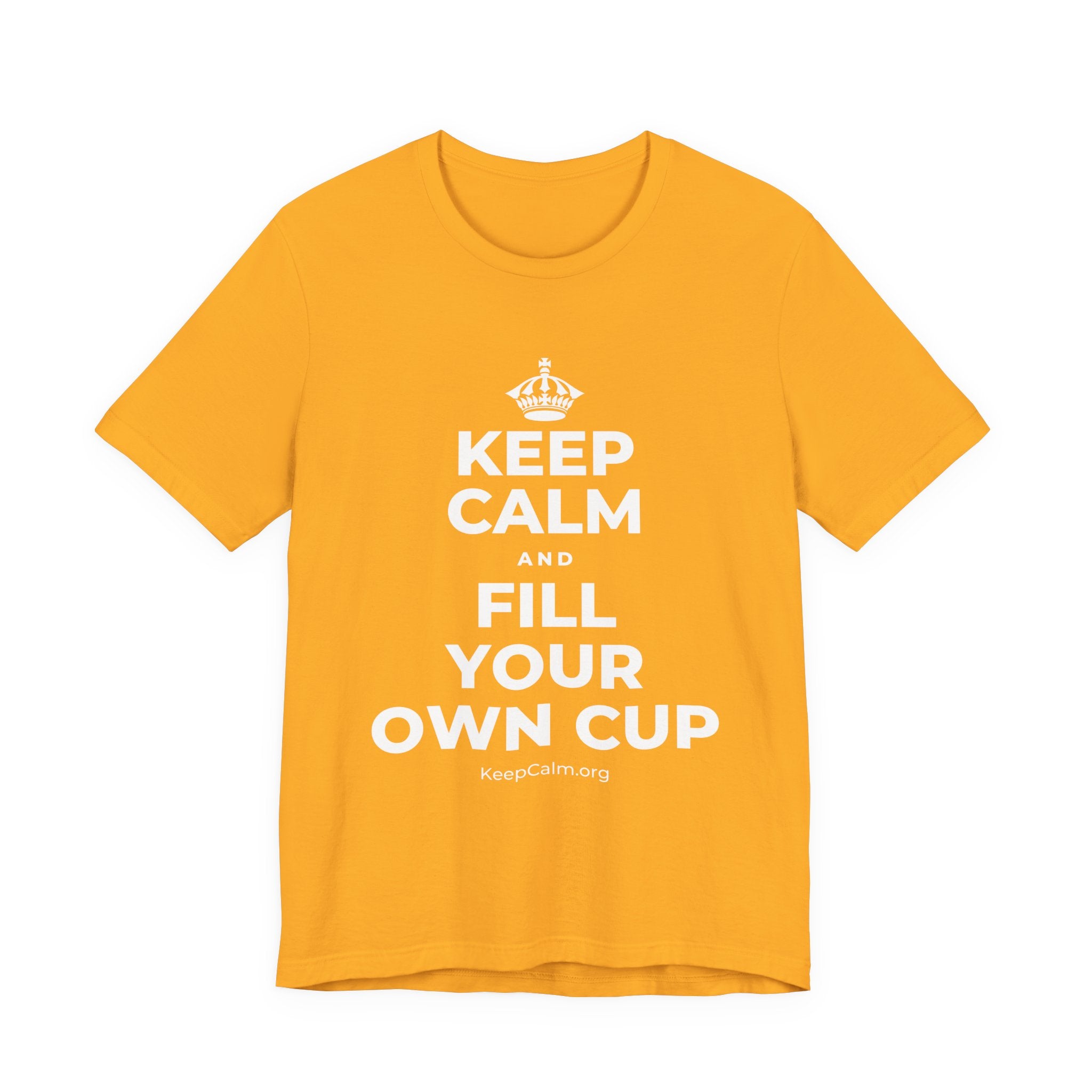 KEEP CALM AND FILL YOUR OWN CUP T-Shirt (Baby Blue–Silver)