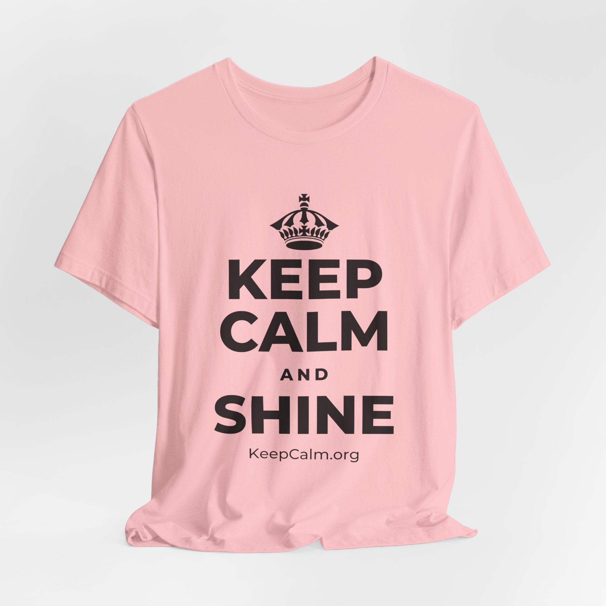 KEEP CALM AND SHINE T-Shirt (White–Asphalt)
