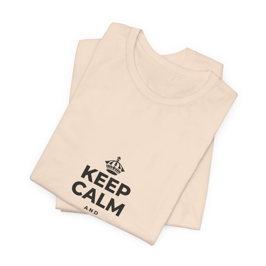 KEEP CALM AND STAY UNBOTHERED T-Shirt (Soft Cream–Heather Mauve)