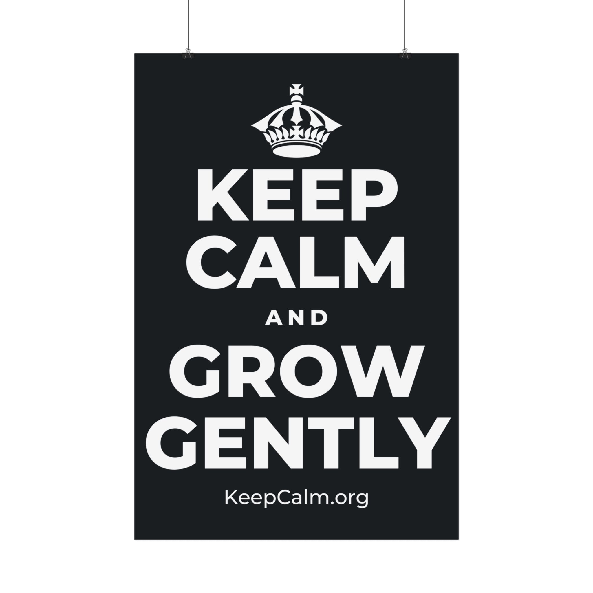 KEEP CALM AND GROW GENTLY Satin Poster (Dark)