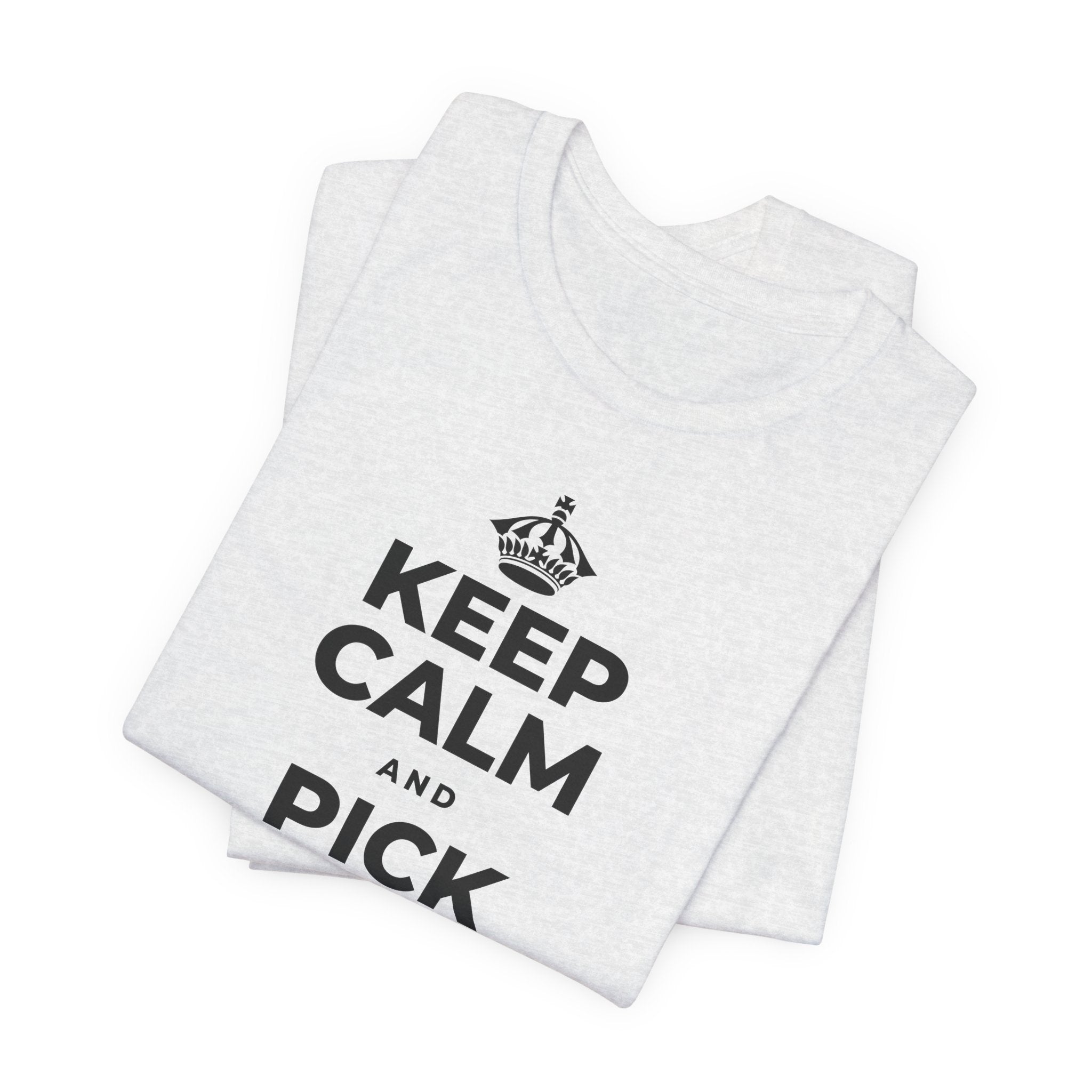 KEEP CALM AND PICK JUST ONE THING T-Shirt (Soft Cream–Heather Mauve)