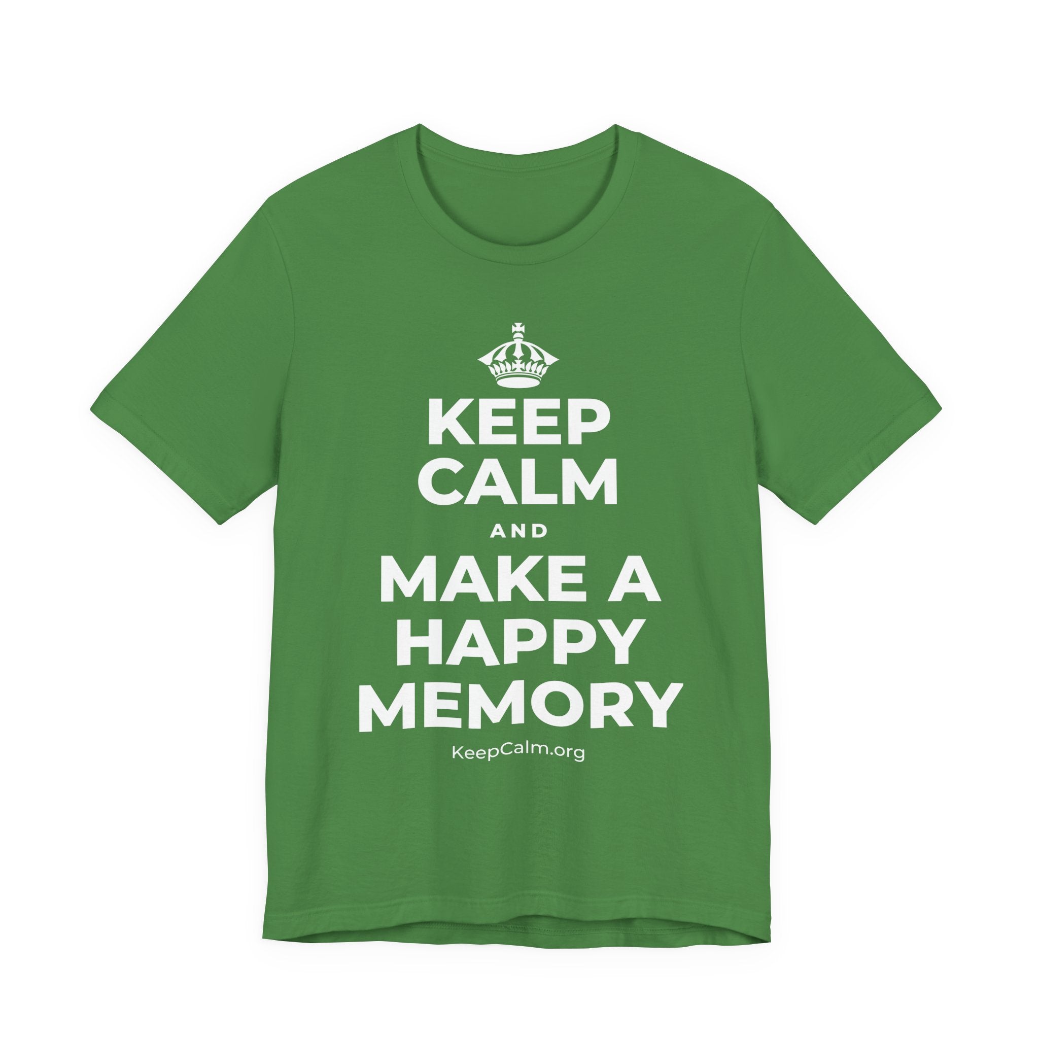 KEEP CALM AND MAKE A HAPPY MEMORY T-Shirt (Baby Blue–Silver)