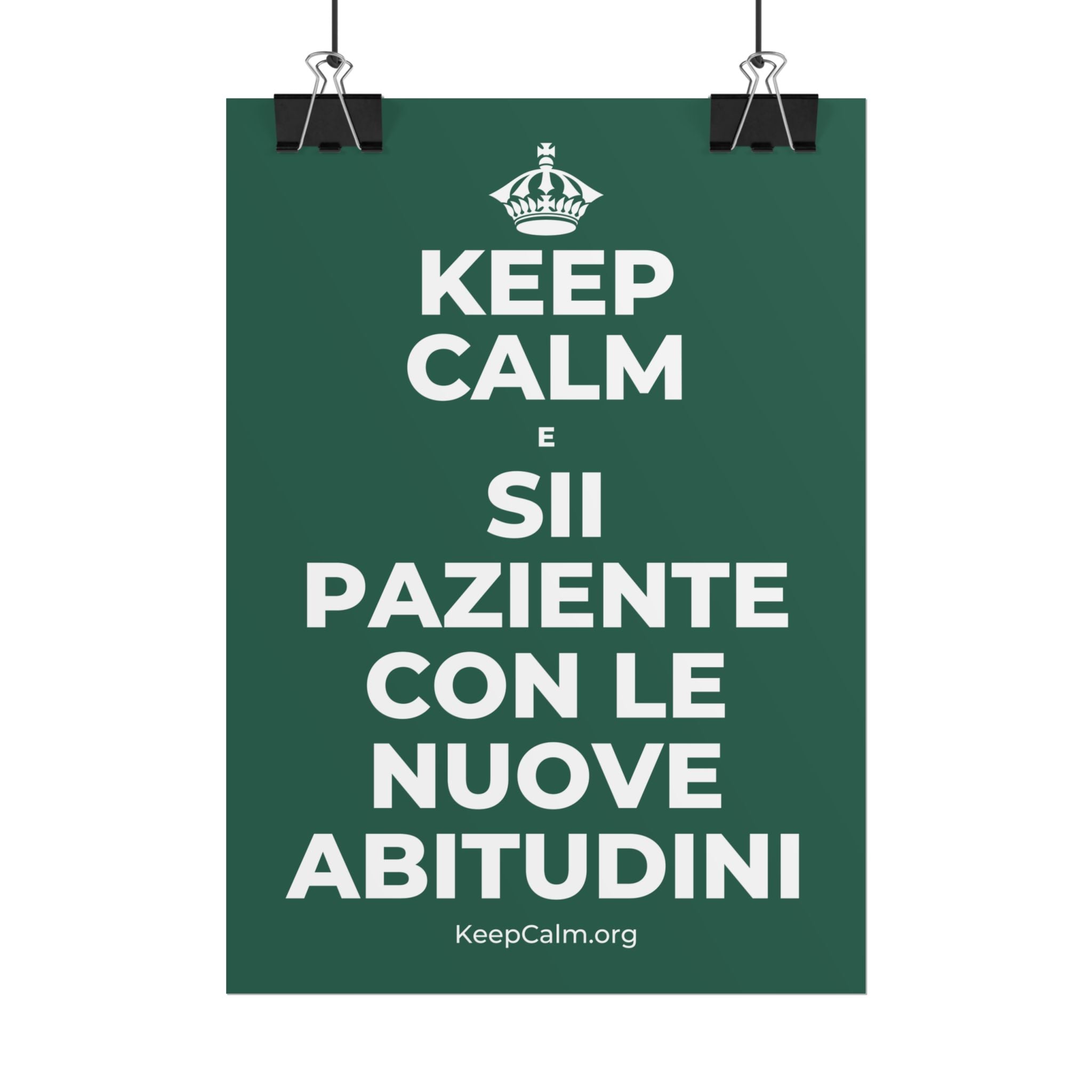 KEEP CALM E SII PAZIENTE CON LE NUOVE ABITUDINI Poster