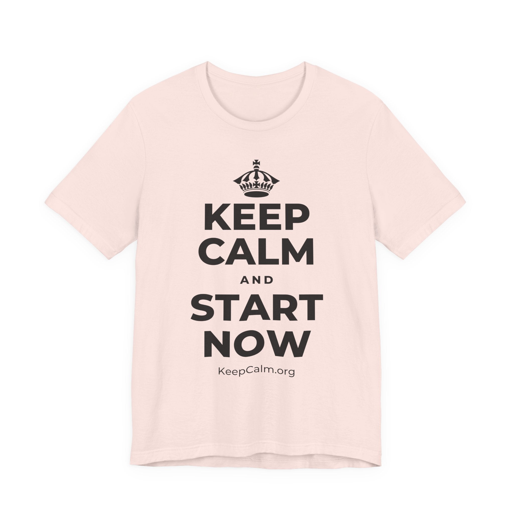 KEEP CALM AND START NOW T-Shirt (Soft Cream–Heather Mauve)