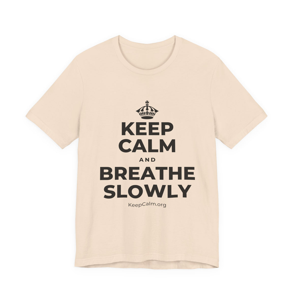 KEEP CALM AND BREATHE SLOWLY T-Shirt (Soft Cream–Heather Mauve)