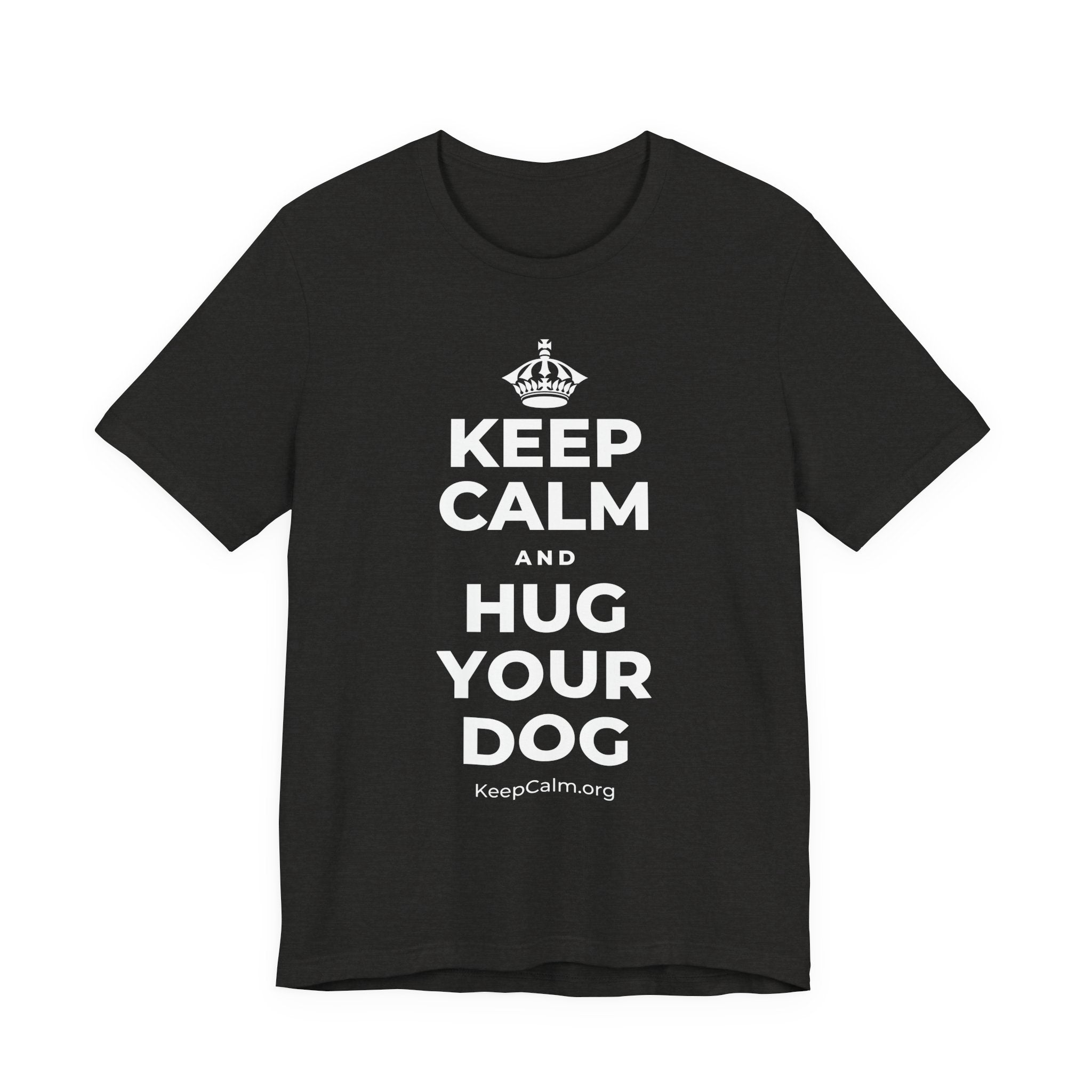 KEEP CALM AND HUG YOUR DOG T-Shirt (Soft Cream–Heather Mauve)