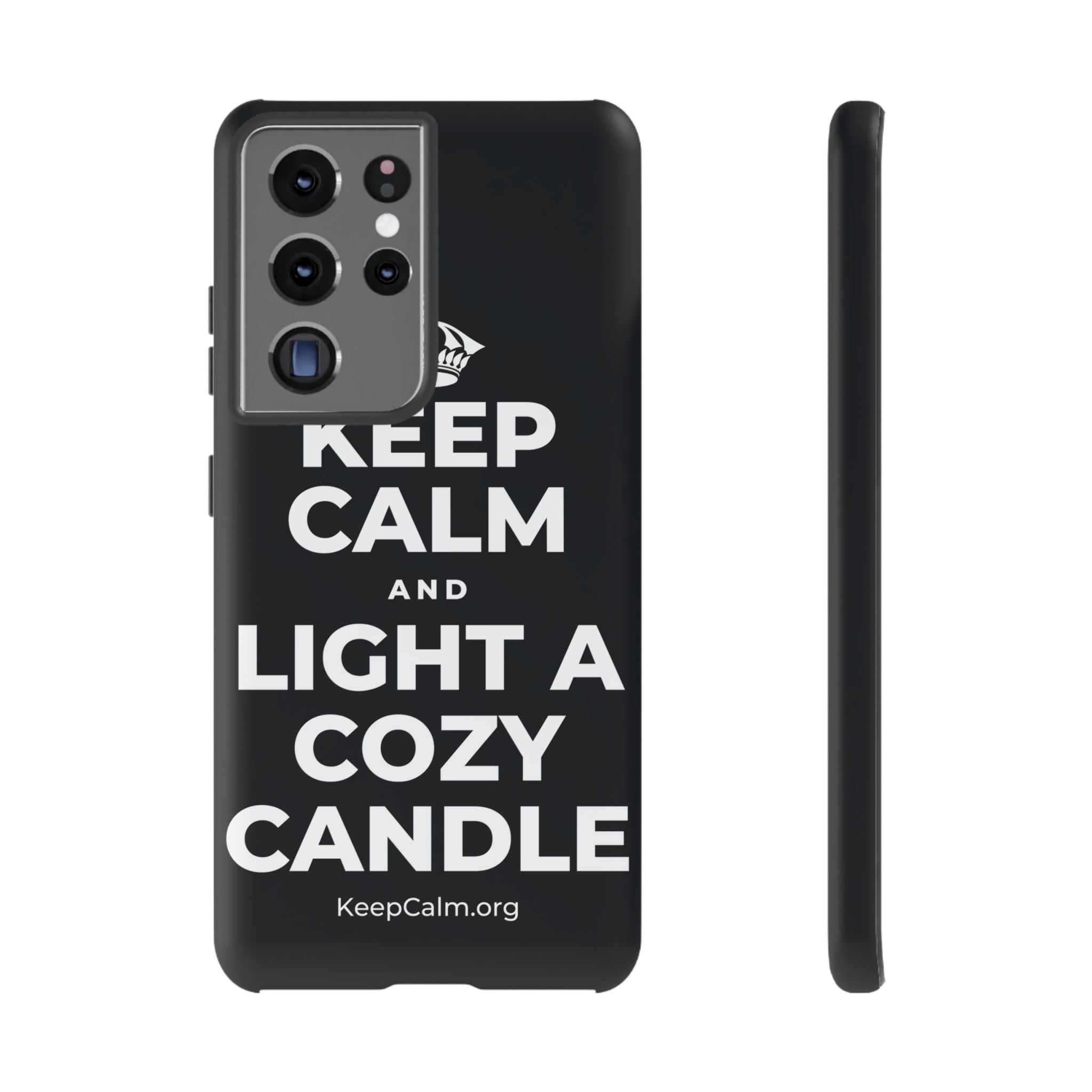 KEEP CALM AND LIGHT A COZY CANDLE Phone Case (Dark)