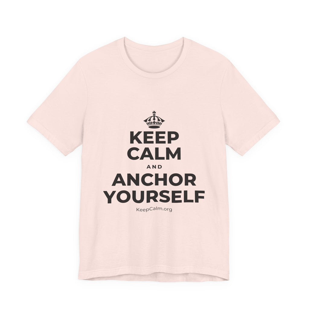 KEEP CALM AND ANCHOR YOURSELF T-Shirt (Soft Cream–Heather Mauve)