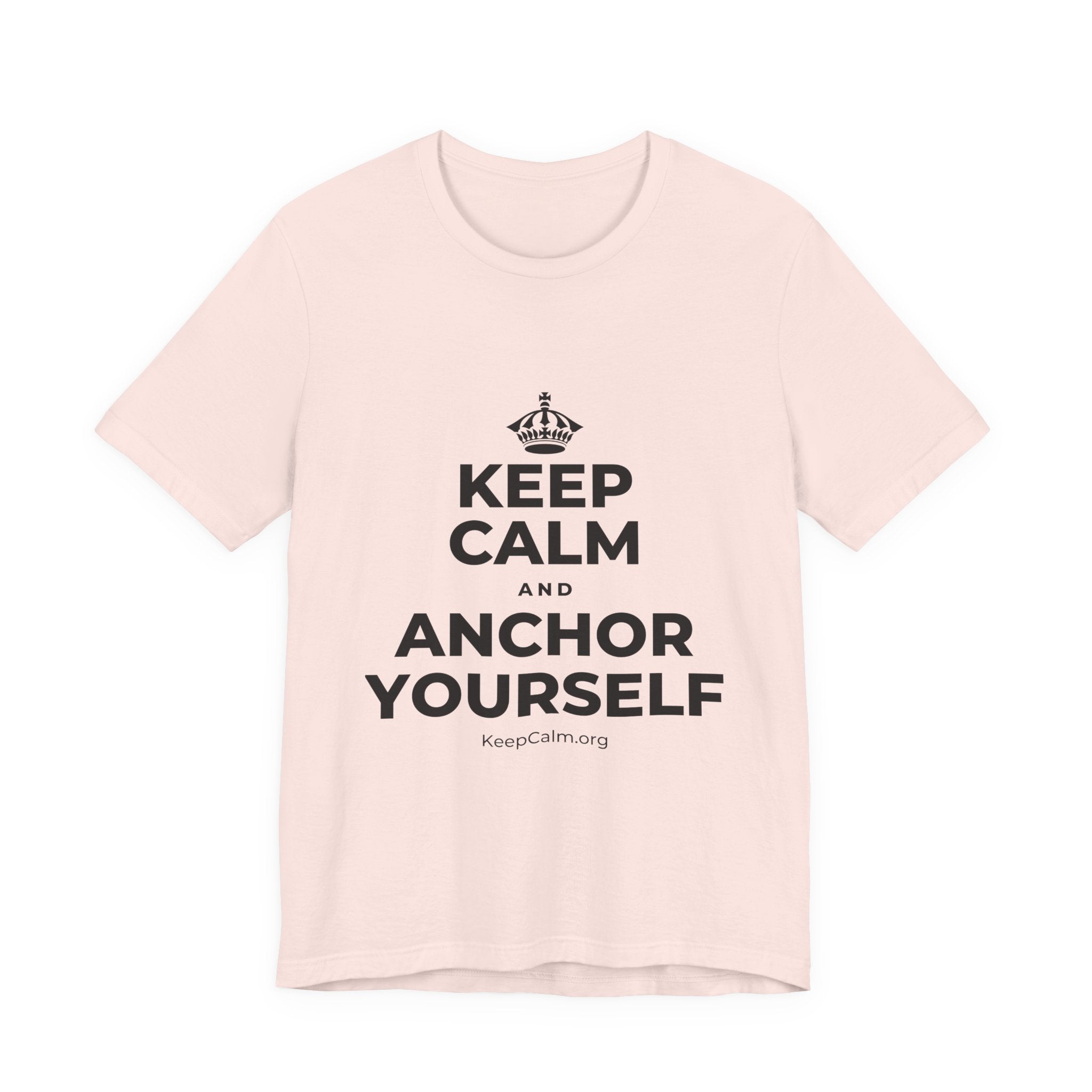 KEEP CALM AND ANCHOR YOURSELF T-Shirt (Soft Cream–Heather Mauve)