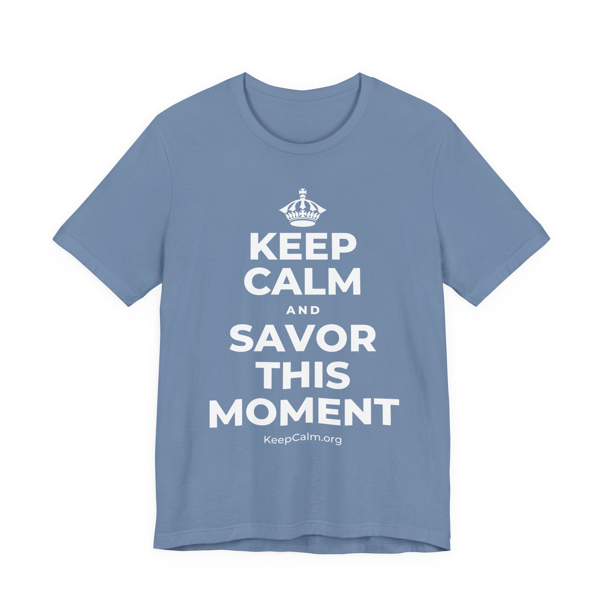 KEEP CALM AND SAVOR THIS MOMENT T-Shirt (Soft Cream–Heather Mauve)