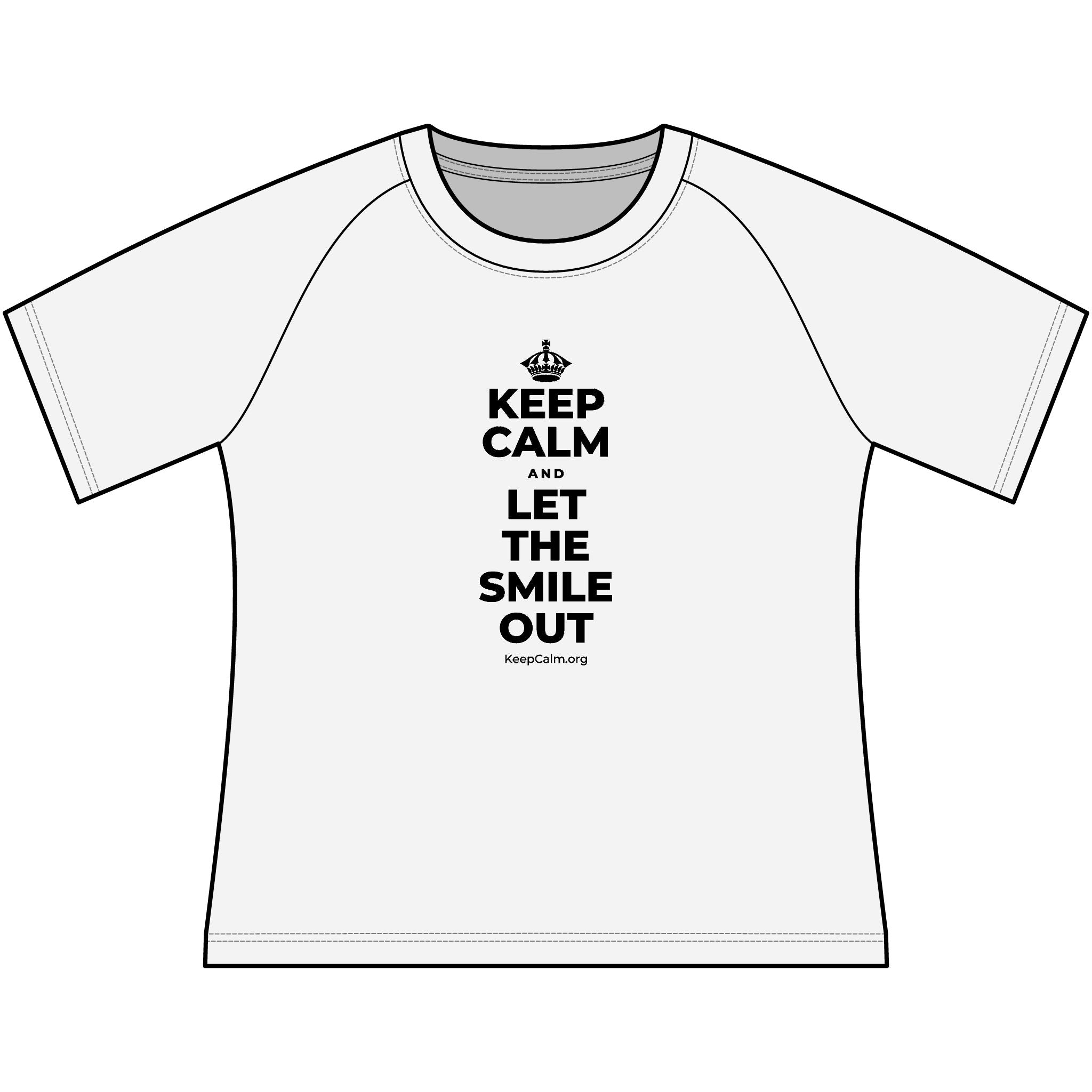 KEEP CALM AND LET THE SMILE OUT Women's Raglan Tee