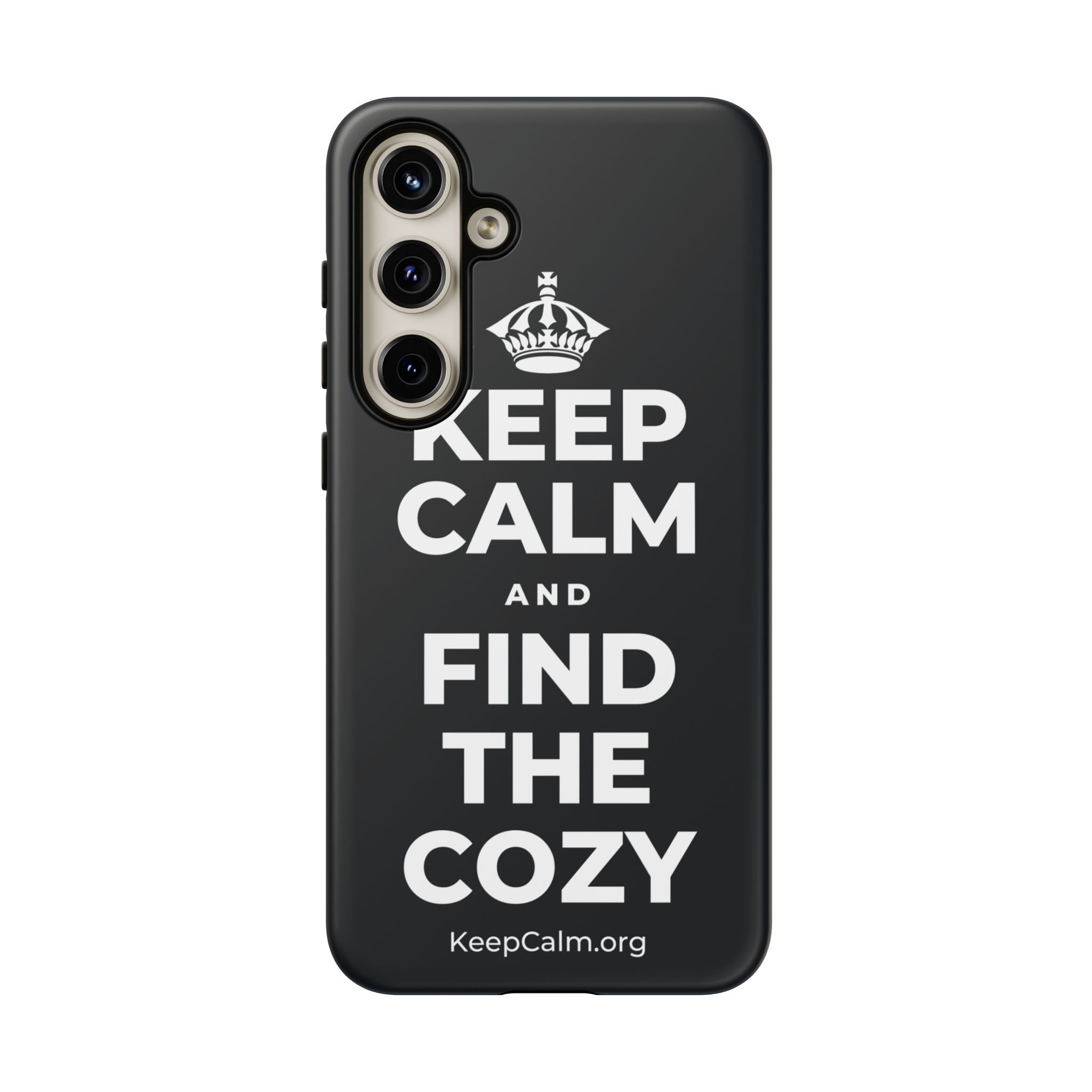 KEEP CALM AND FIND THE COZY Phone Case (Dark)