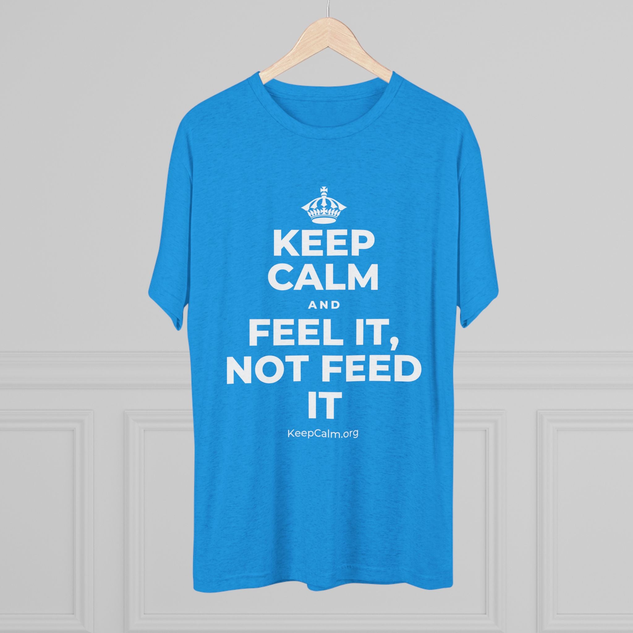 KEEP CALM AND FEEL IT, NOT FEED IT Tri-Blend Tee
