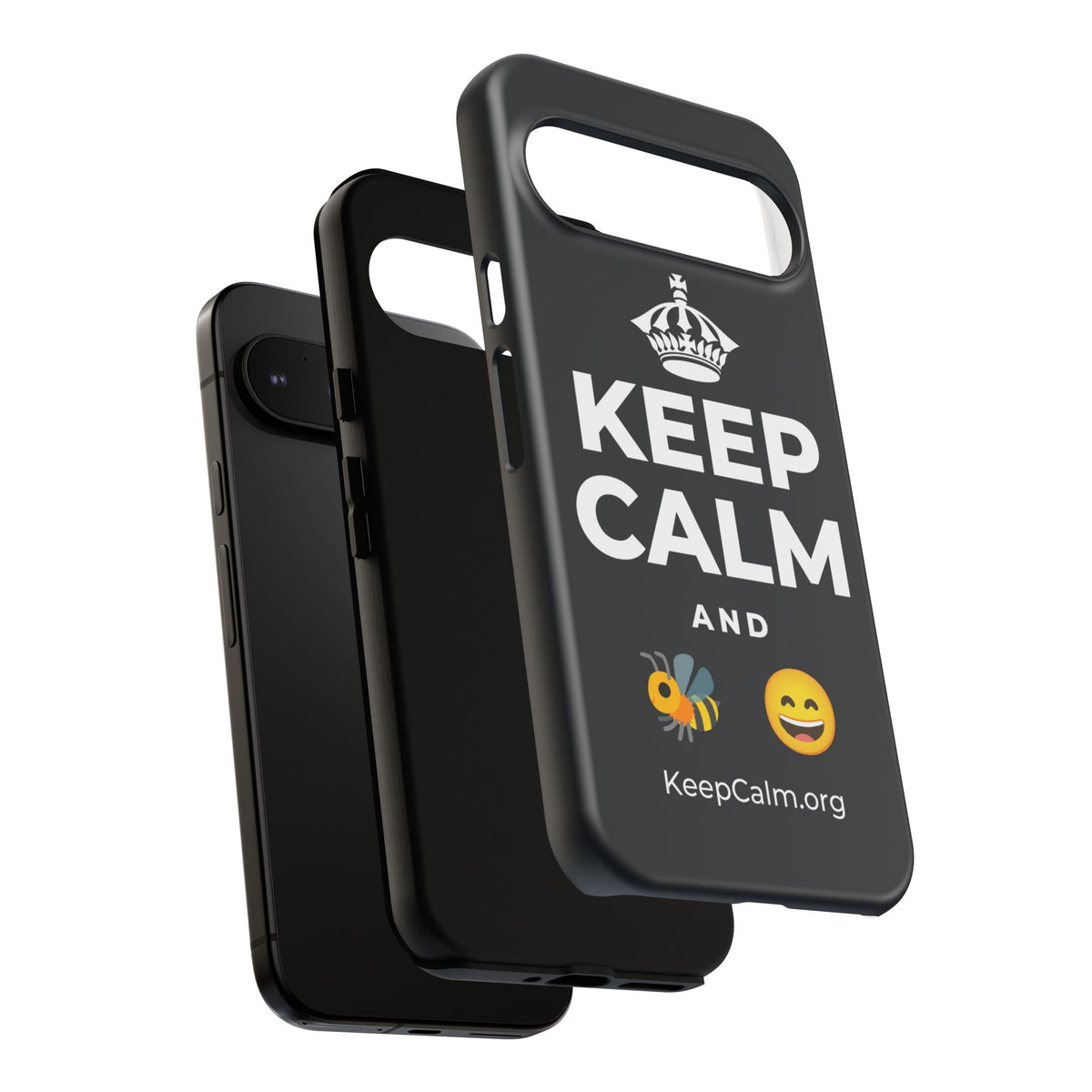 KEEP CALM AND 🐝 😄 Phone Case (Dark)