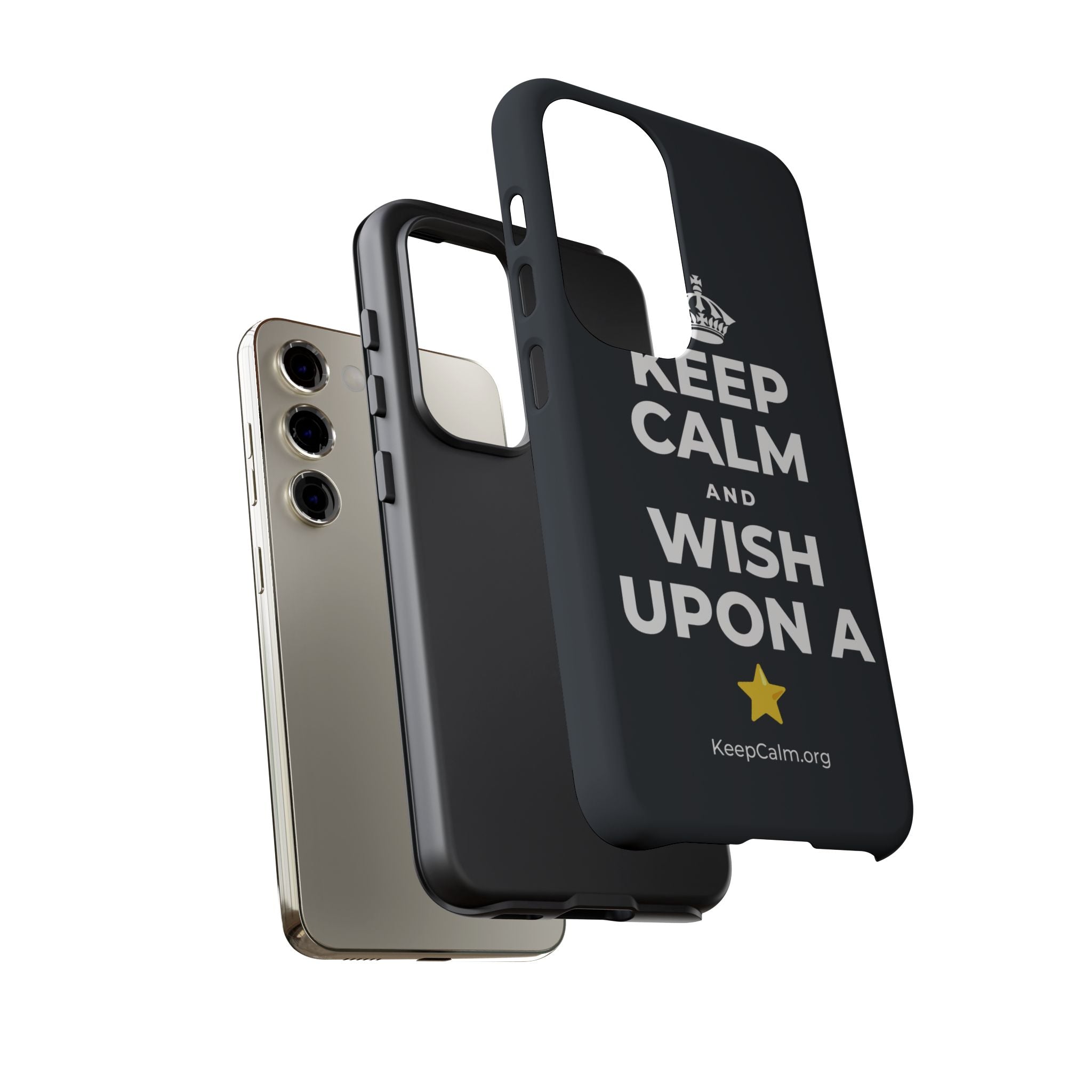 KEEP CALM AND WISH UPON A ⭐ Phone Case (Dark)