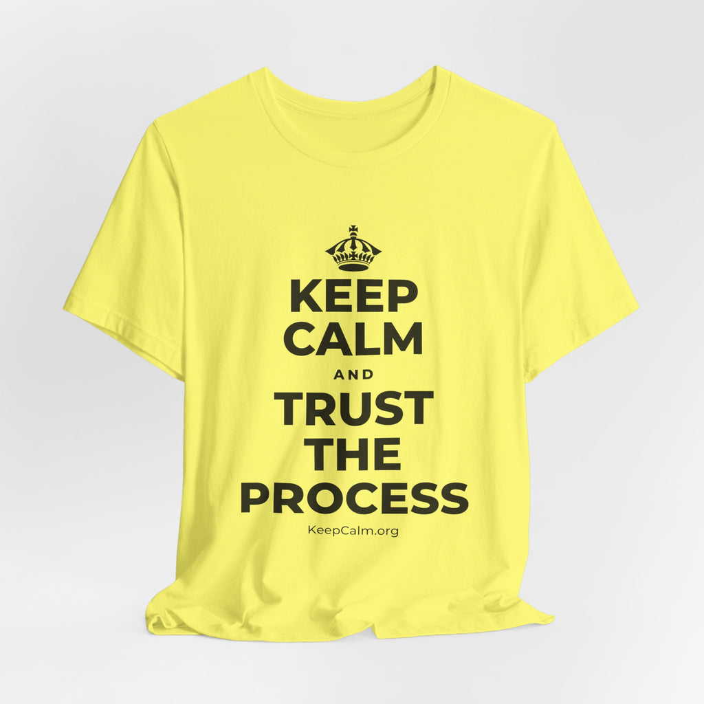 KEEP CALM AND TRUST THE PROCESS T-Shirt (Soft Cream–Heather Mauve)