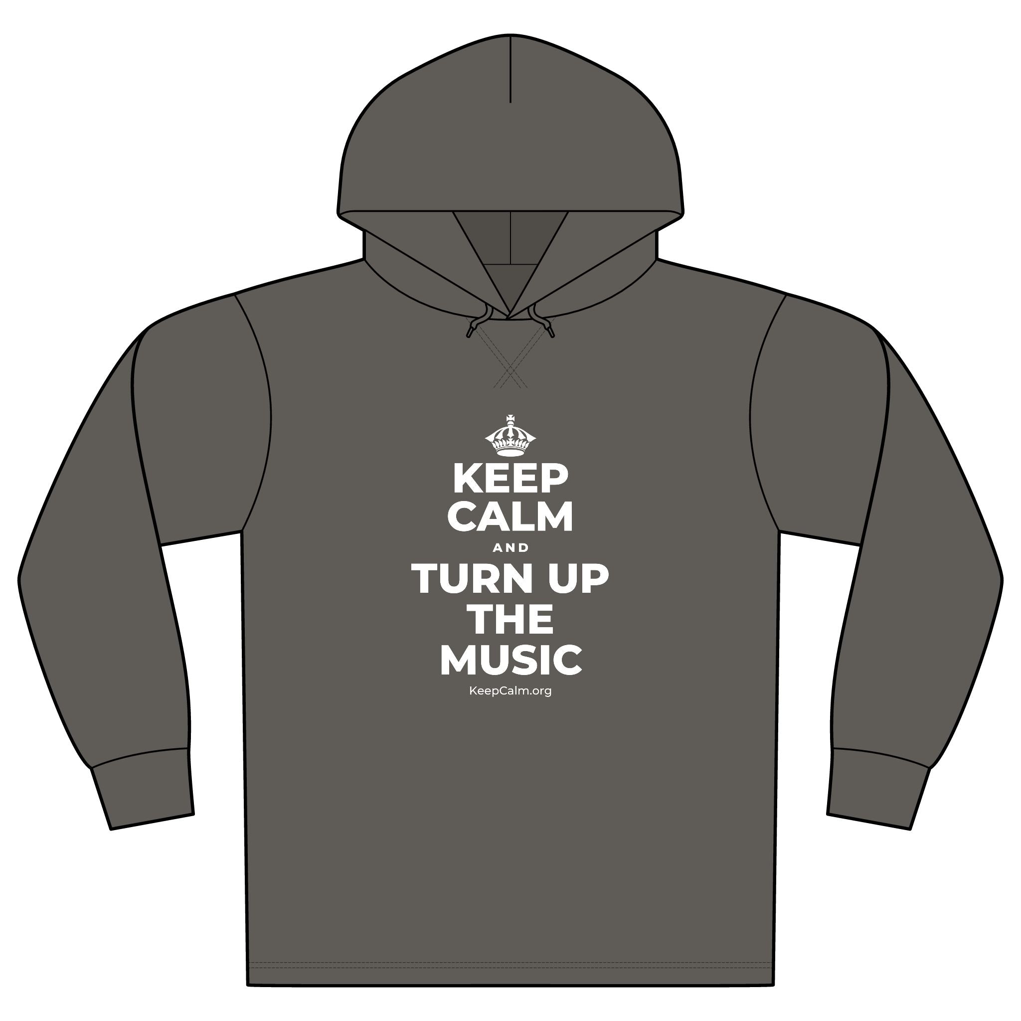 KEEP CALM AND TURN UP THE MUSIC Organic Hoodie Tee