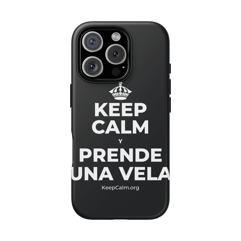 KEEP CALM Y PRENDE UNA VELA Phone Case (Dark)