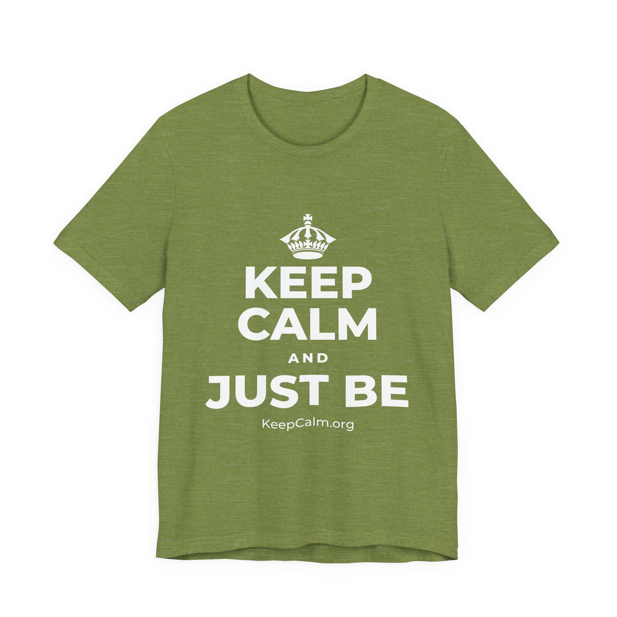 KEEP CALM AND JUST BE T-Shirt (Baby Blue–Silver)