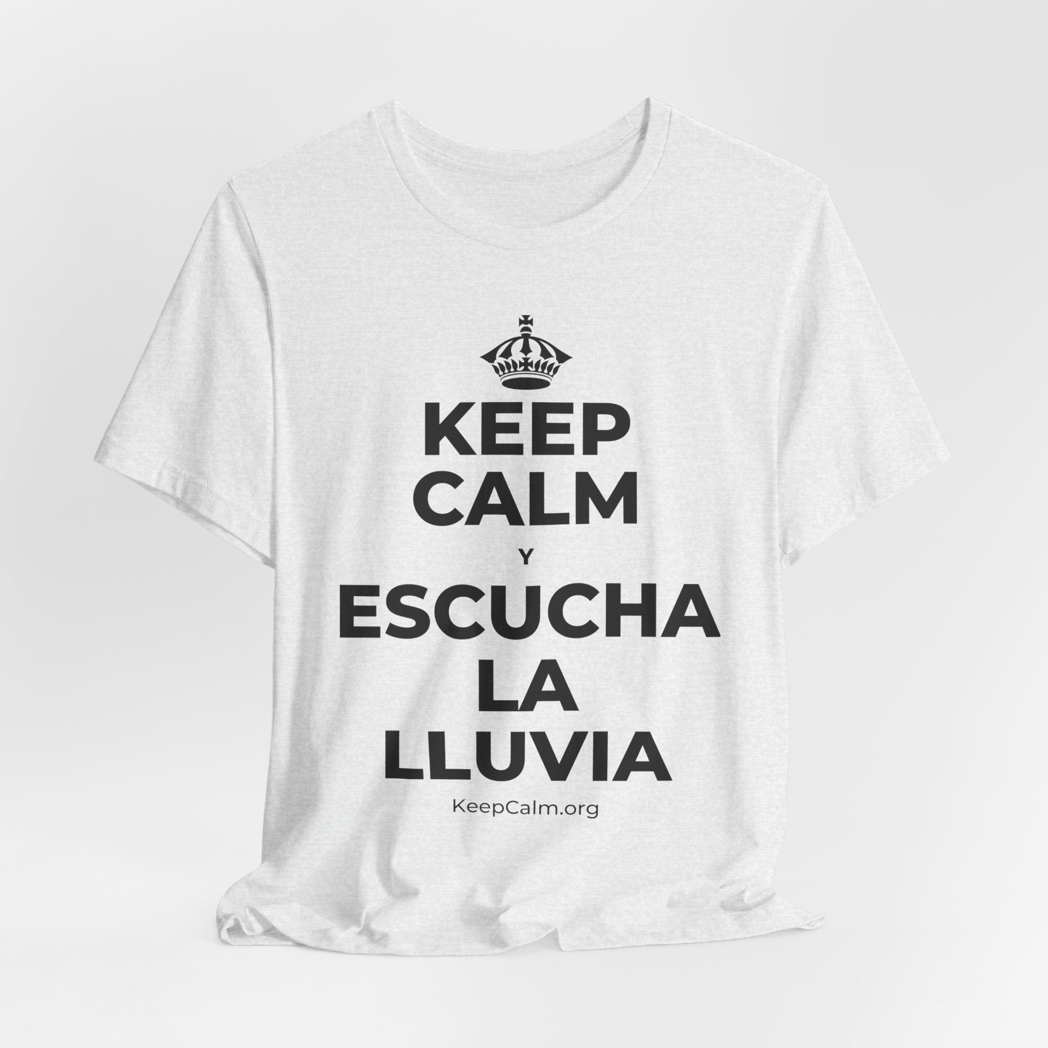 KEEP CALM Y ESCUCHA LA LLUVIA T-Shirt (Soft Cream–Heather Mauve)