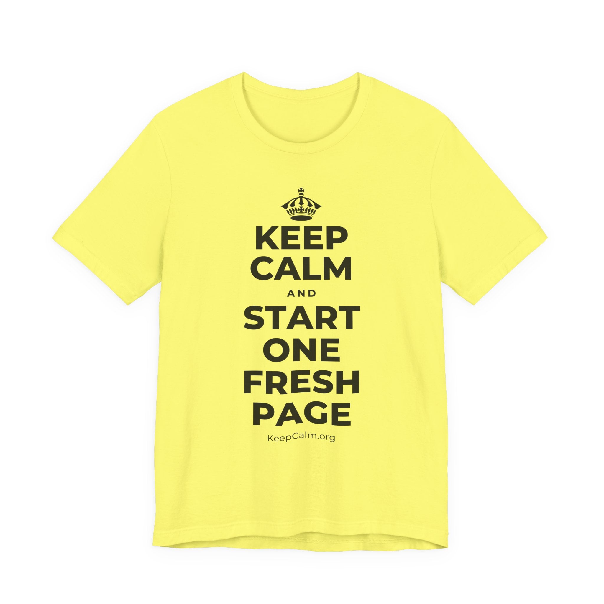 KEEP CALM AND START ONE FRESH PAGE T-Shirt (Soft Cream–Heather Mauve)