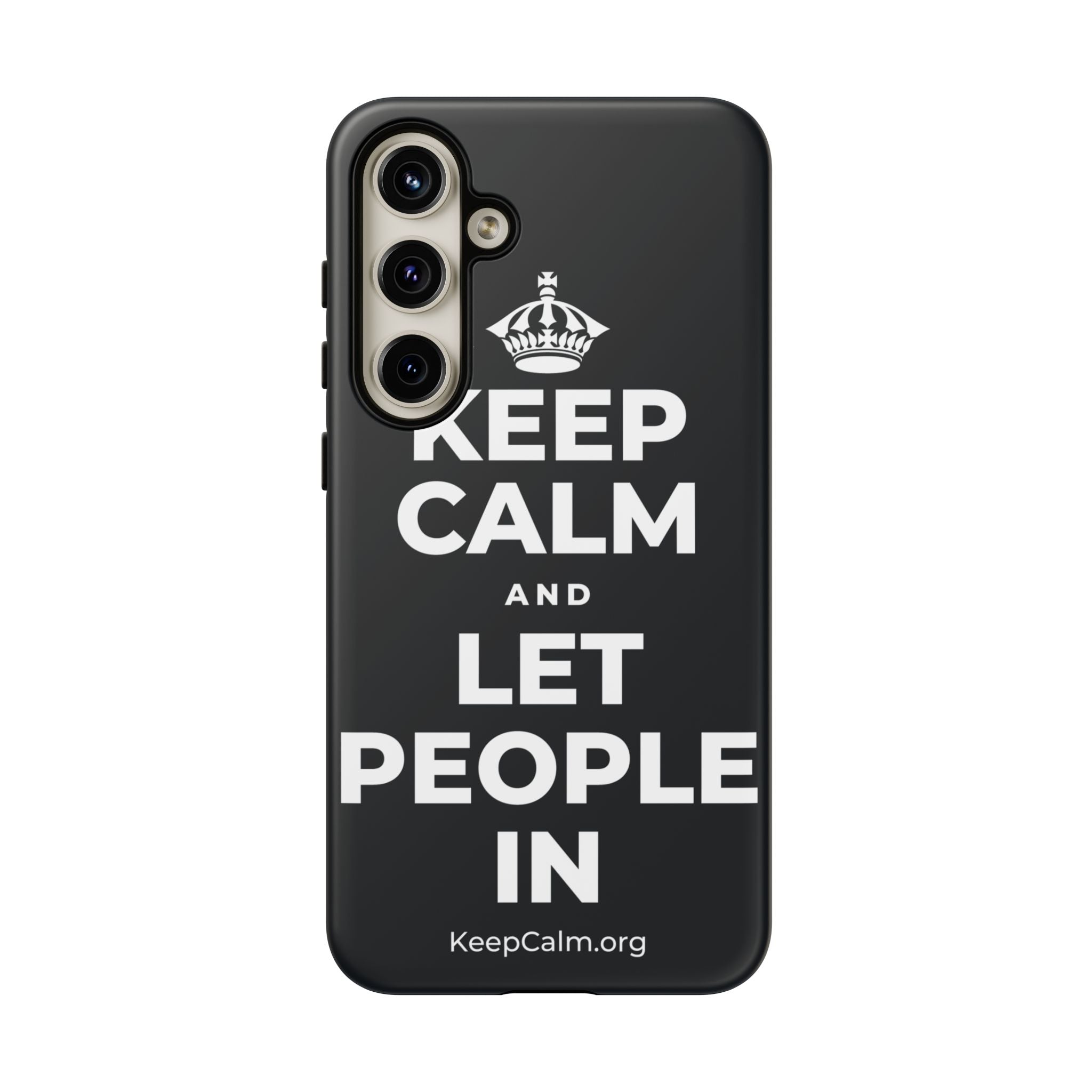 KEEP CALM AND LET PEOPLE IN Phone Case (Dark)