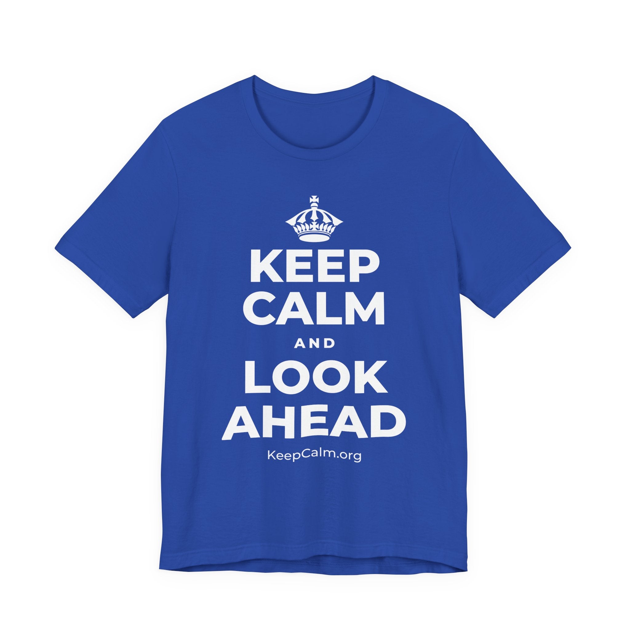 KEEP CALM AND LOOK AHEAD T-Shirt (Soft Cream–Heather Mauve)