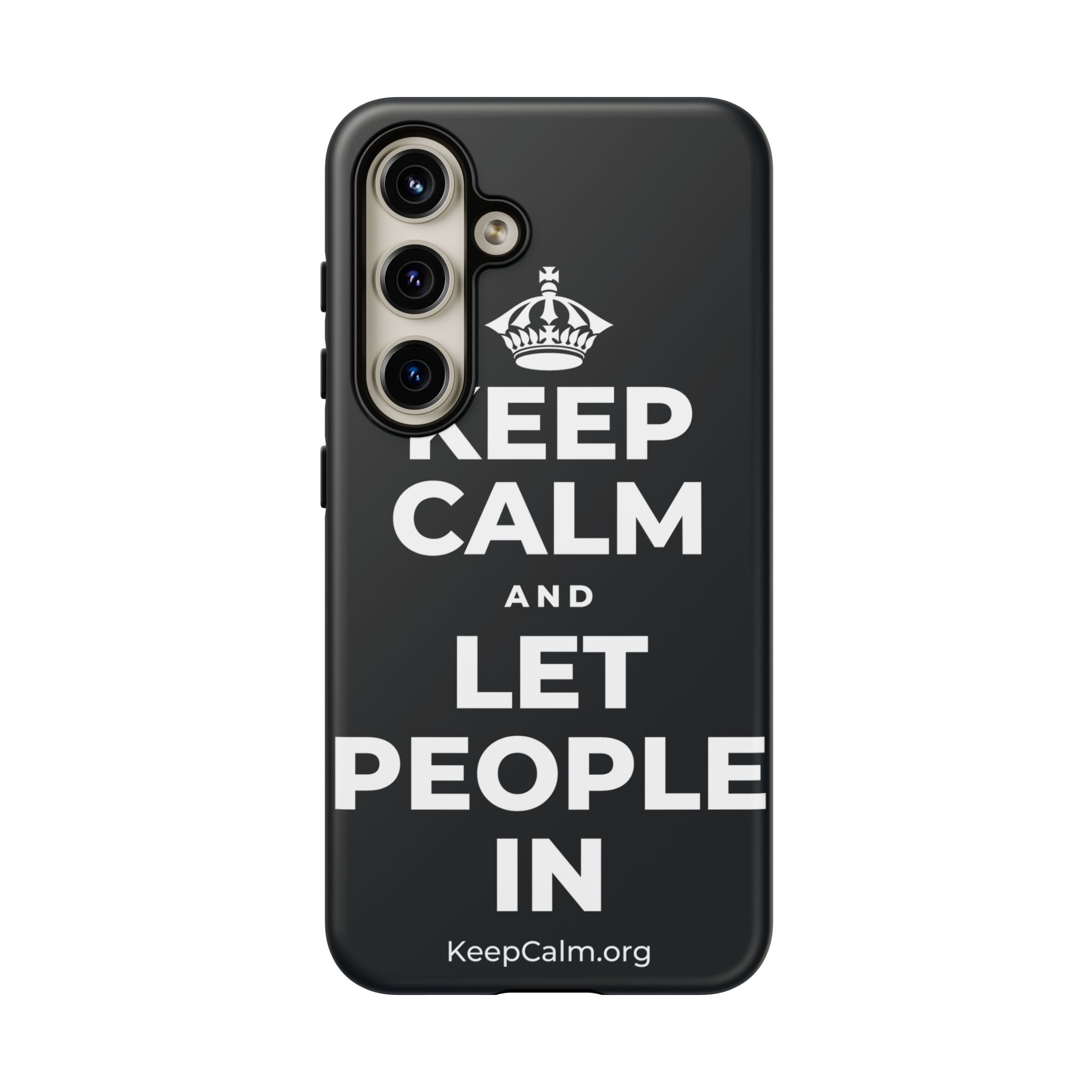KEEP CALM AND LET PEOPLE IN Phone Case (Dark)